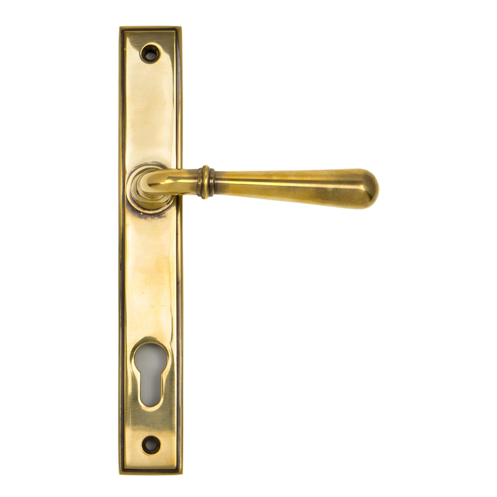 Aged Brass Newbury Slimline Lever Espag. Lock Set | From The Anvil-Espagnolette-Yester Home