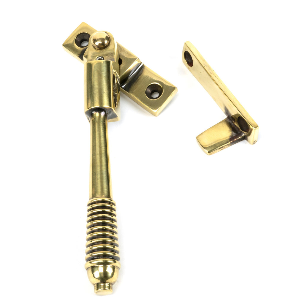 Aged Brass Night-Vent Locking Reeded Fastener | From The Anvil-Night-Vent Fasteners-Yester Home