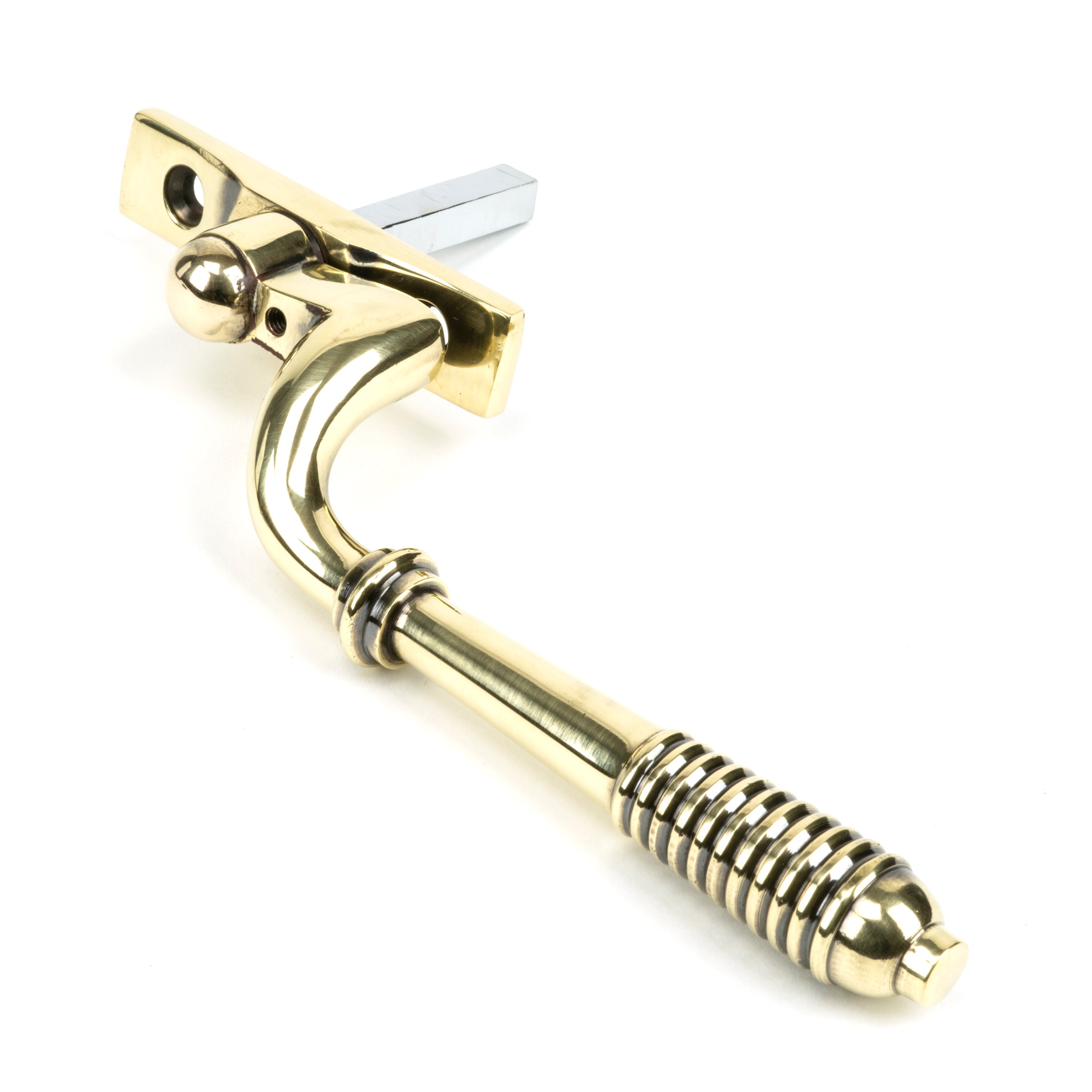 Aged Brass Reeded Espag - LH | From The Anvil-Espag. Fasteners-Yester Home
