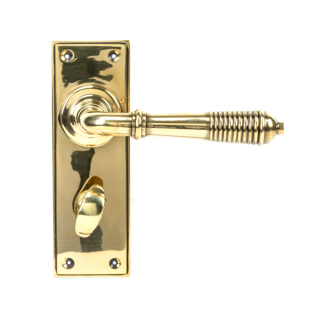 Aged Brass Reeded Lever Bathroom Set | From The Anvil-Lever Bathroom-Yester Home