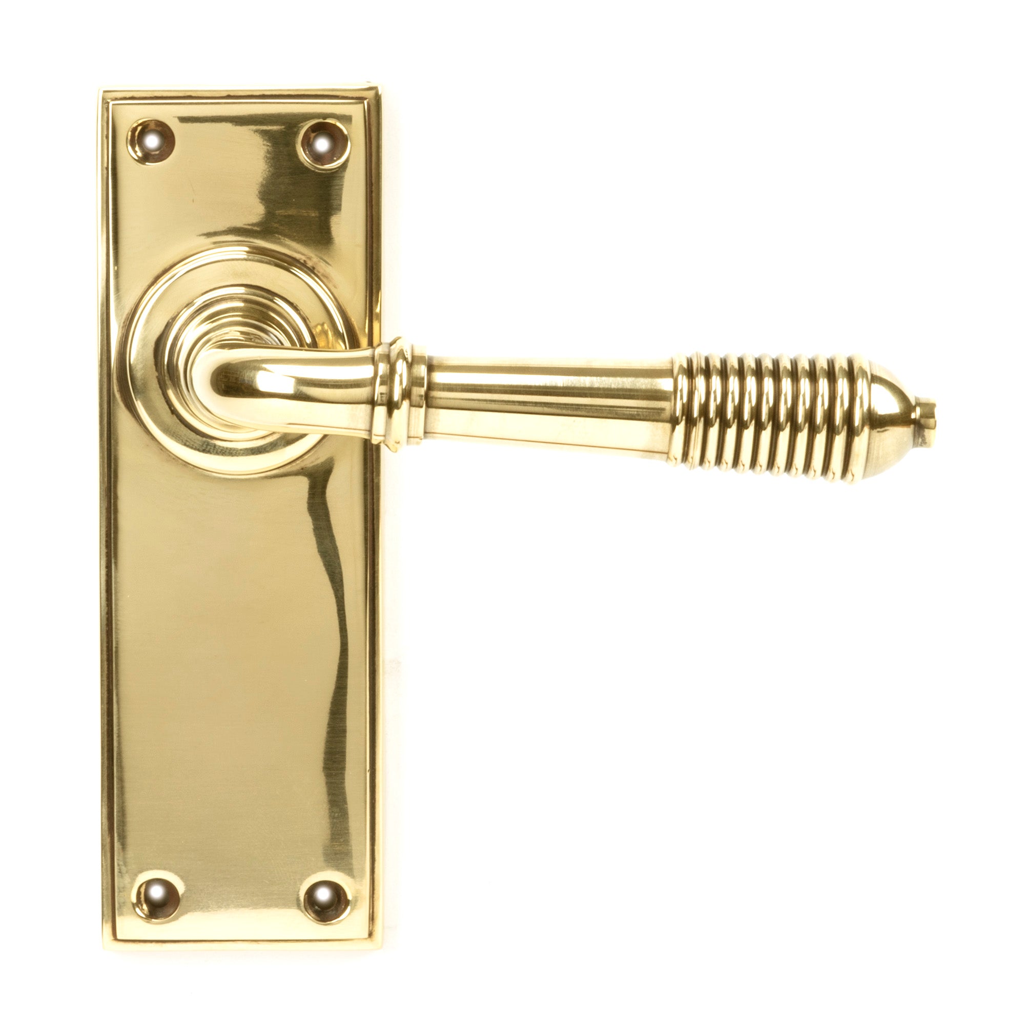 Aged Brass Reeded Lever Latch Set | From The Anvil - Lever Latch - From The Anvil - Yester Home
