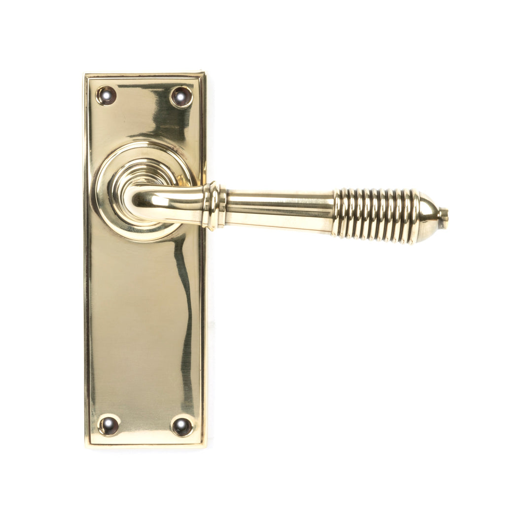 Aged Brass Reeded Lever Latch Set | From The Anvil-Lever Latch-Yester Home