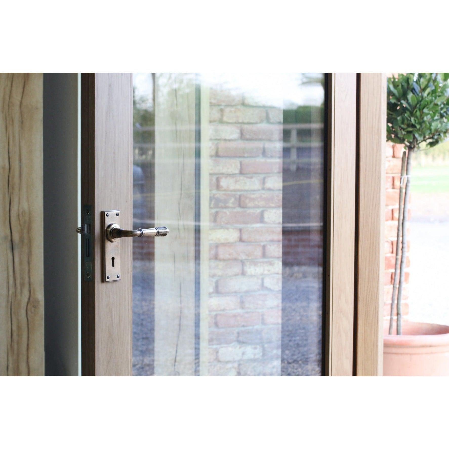 Aged Brass Reeded Lever Lock Set | From The Anvil-Lever Lock-Yester Home