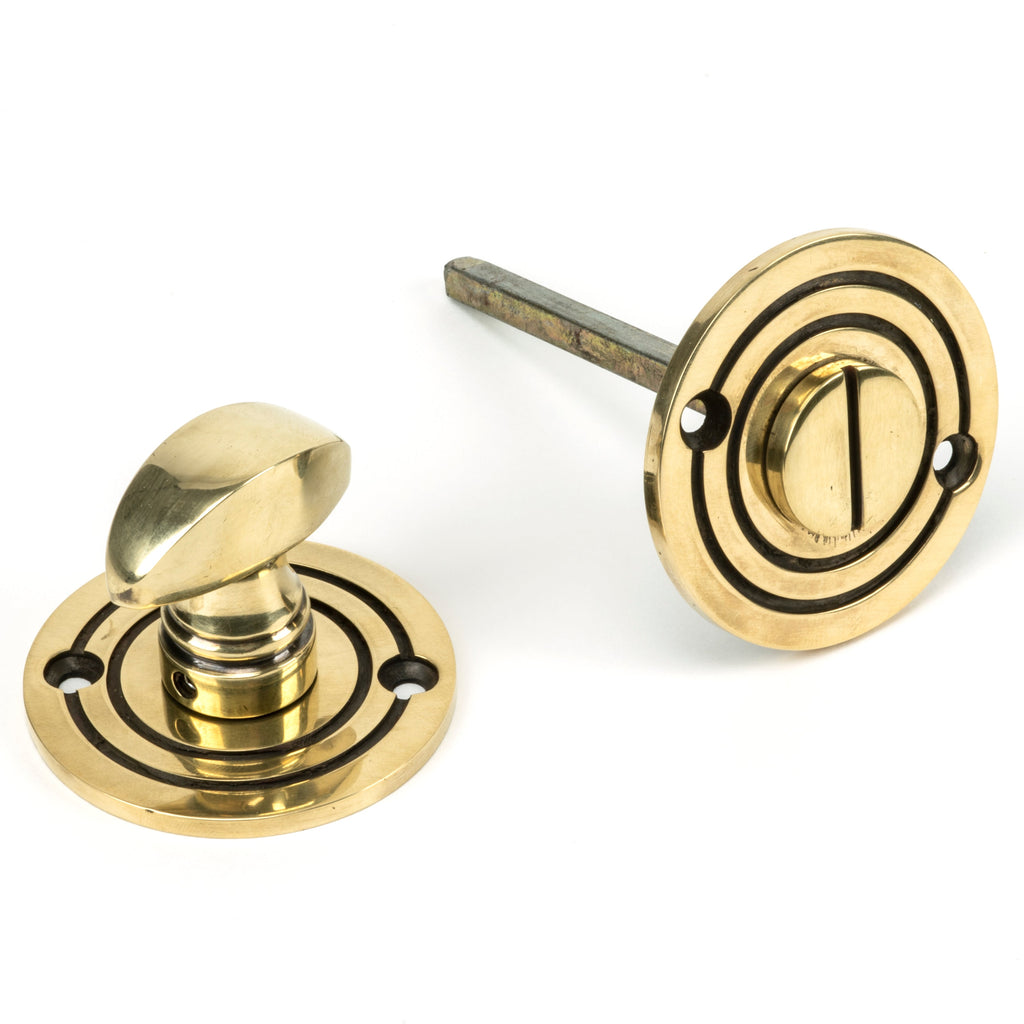 Aged Brass Round Bathroom Thumbturn | From The Anvil-Thumbturns-Yester Home