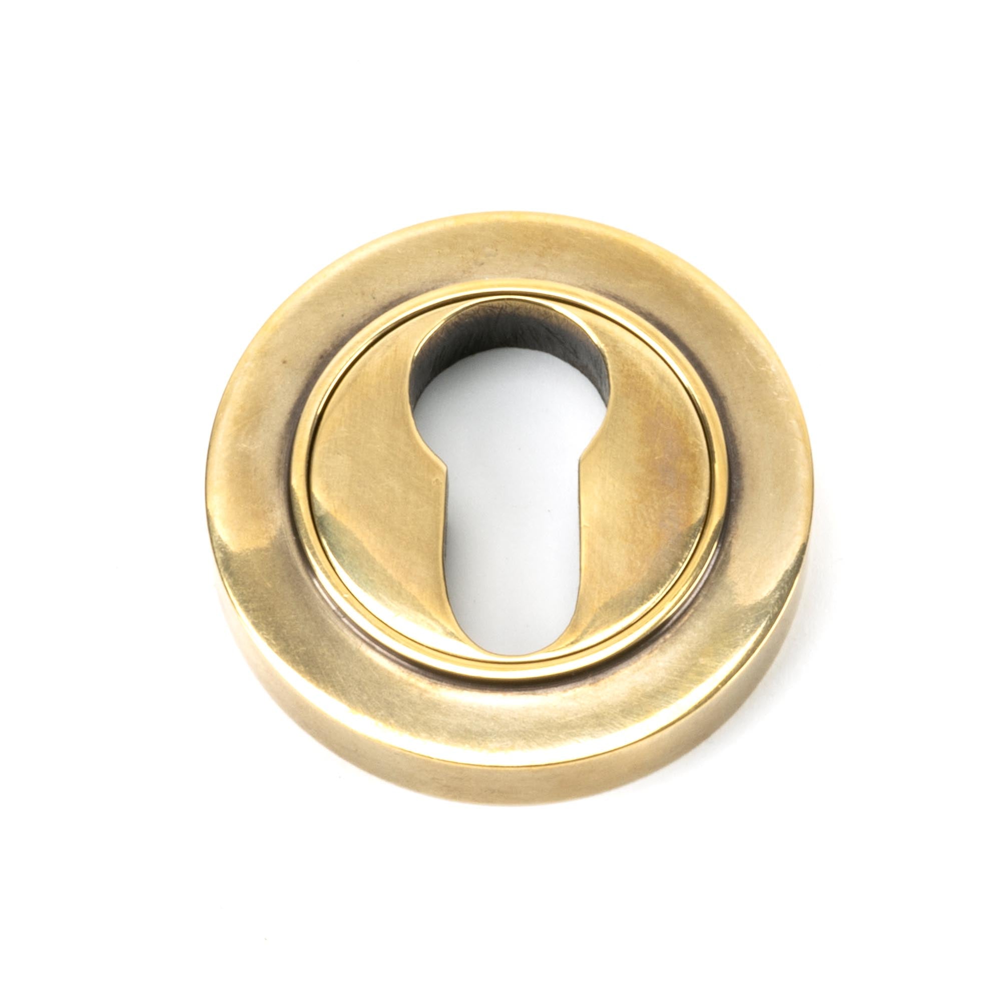 Aged Brass Round Euro Escutcheon (Plain) | From The Anvil - Euro Escutcheons - From The Anvil - Yester Home