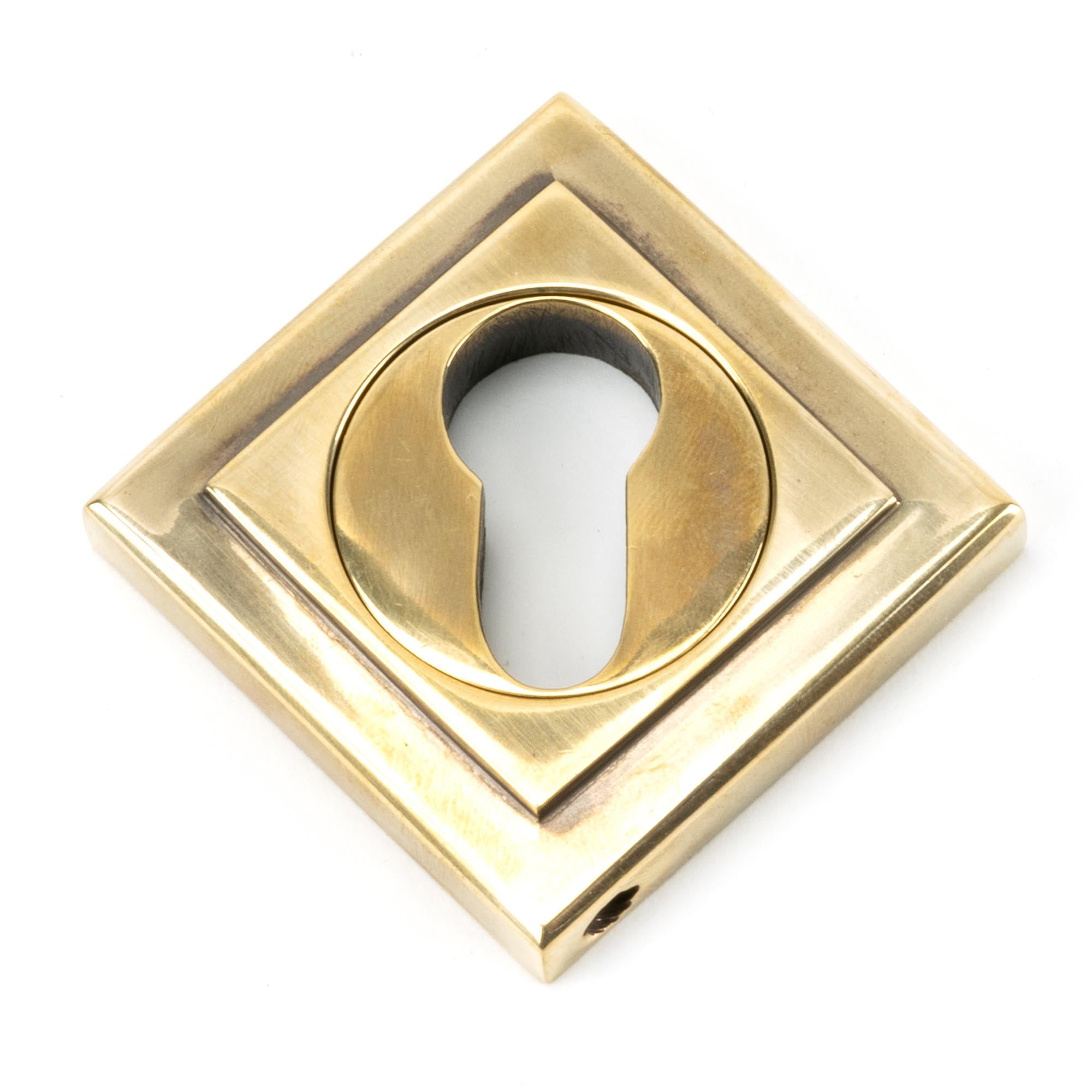 Aged Brass Round Euro Escutcheon (Square) | From The Anvil - Euro Escutcheons - From The Anvil - Yester Home