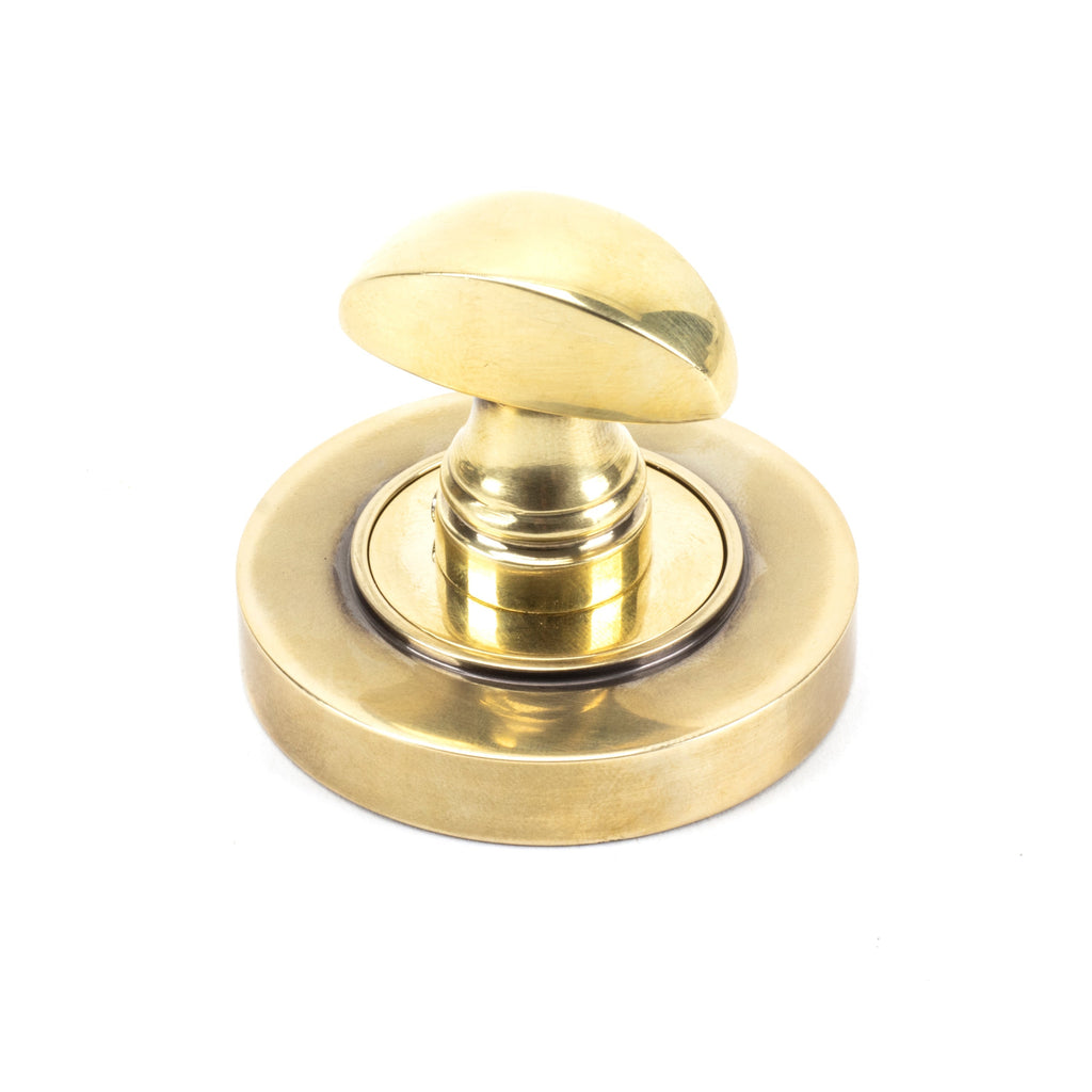 Aged Brass Round Thumbturn Set (Plain) | From The Anvil-Thumbturns-Yester Home