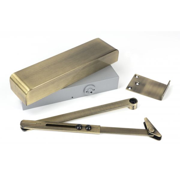 Aged Brass Size 2-5 Door Closer & Cover | From The Anvil-Door Closer & Cover-Yester Home