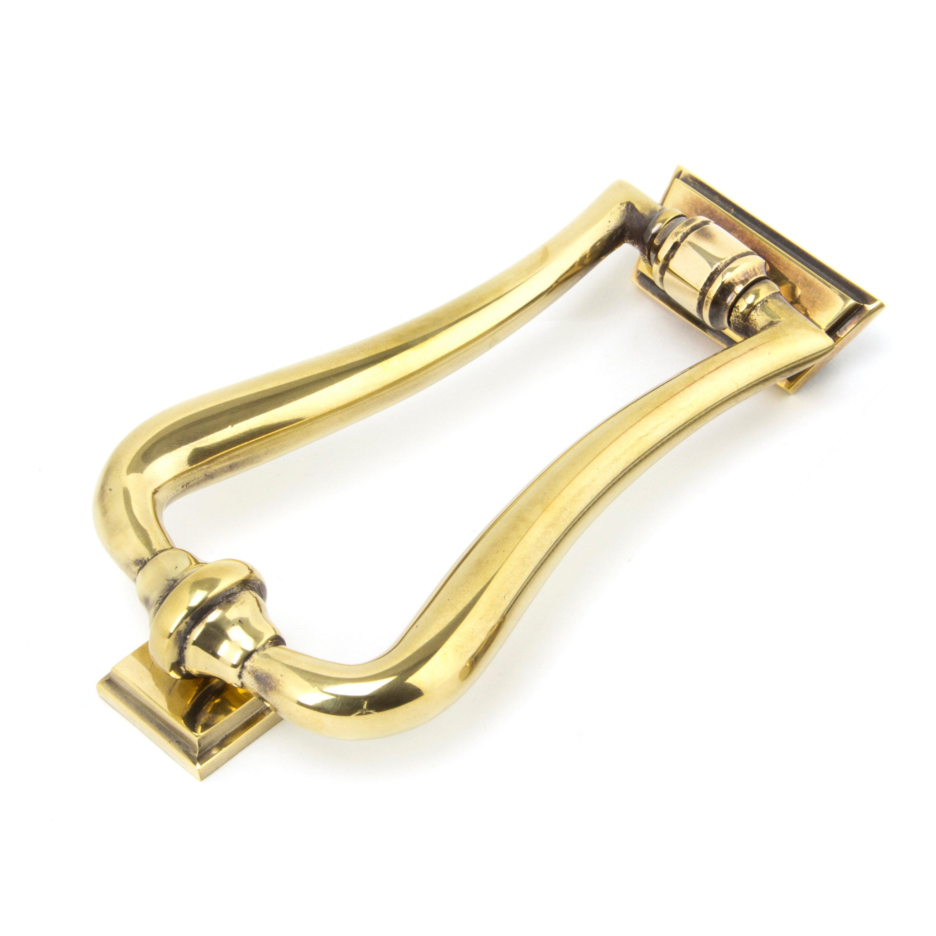 Aged Brass Slimline Art Deco Door Knocker | From The Anvil-Bolt-Through Door Knockers-Yester Home