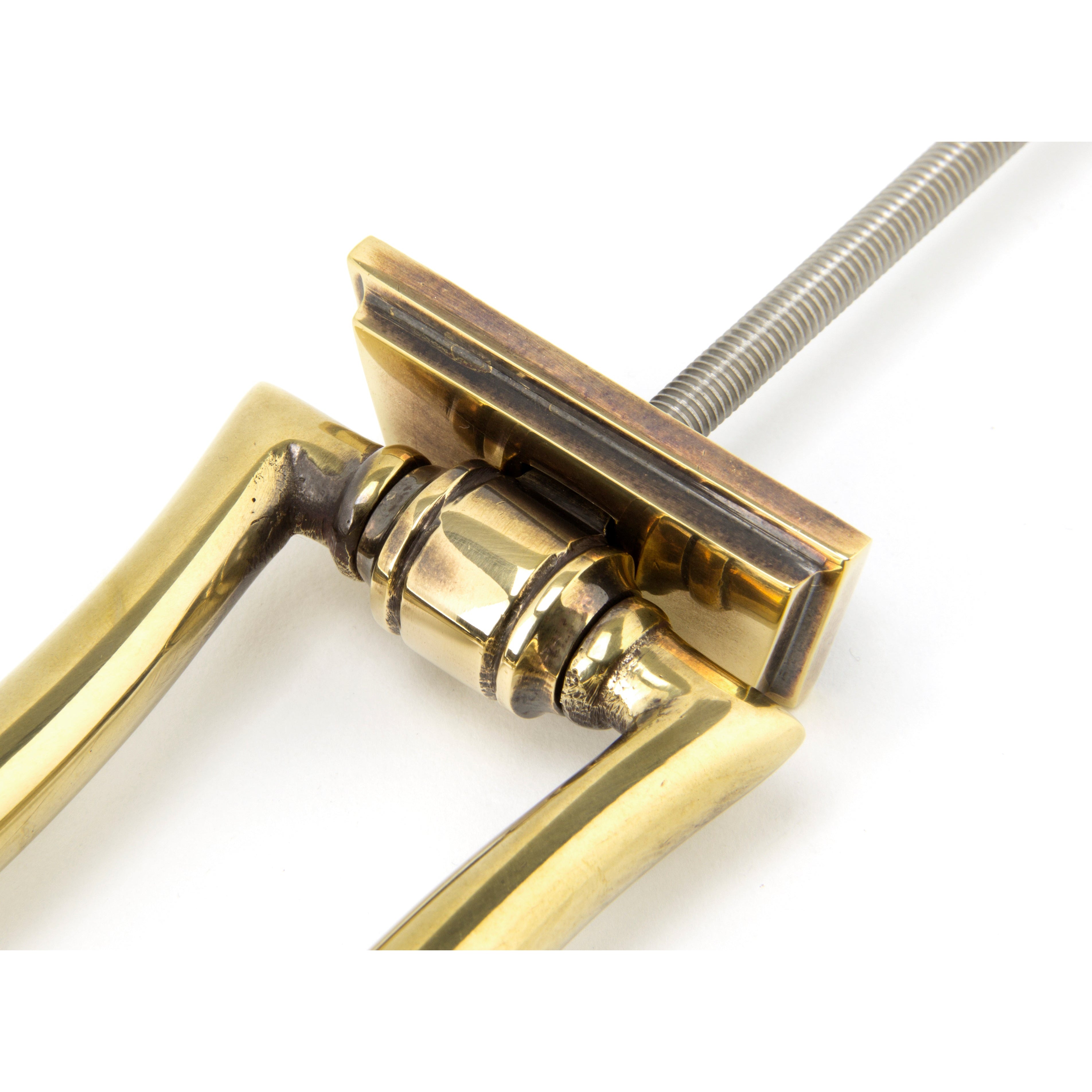 Aged Brass Slimline Art Deco Door Knocker | From The Anvil-Bolt-Through Door Knockers-Yester Home