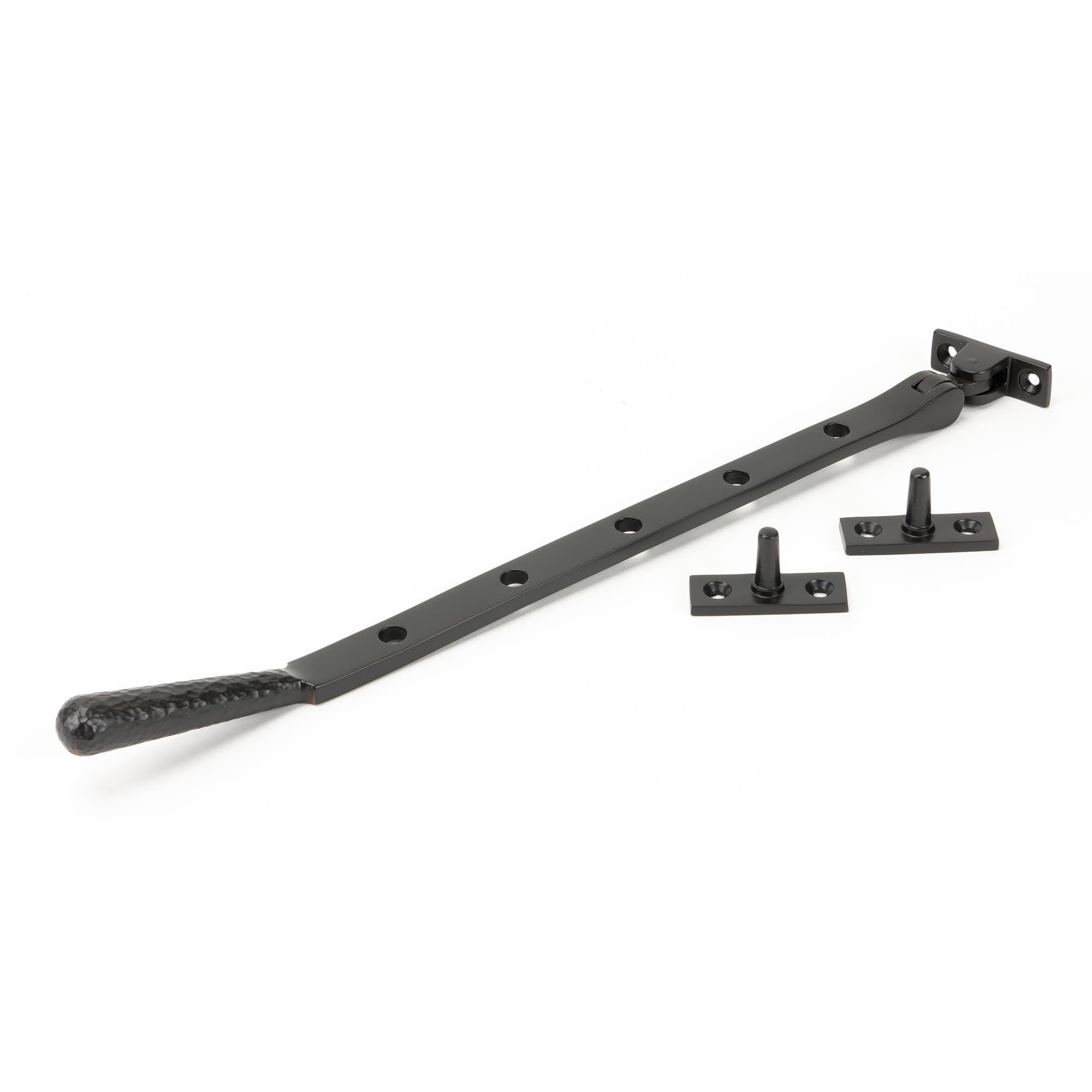 Aged Bronze 12" Hammered Newbury Stay | From The Anvil - Stays - From The Anvil - Yester Home