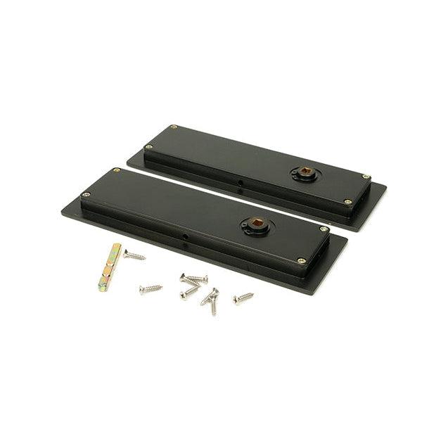 Aged Bronze 175mm Art Deco Rectangular Pull - Privacy Set | From The Anvil-Cabinet Pulls-Yester Home