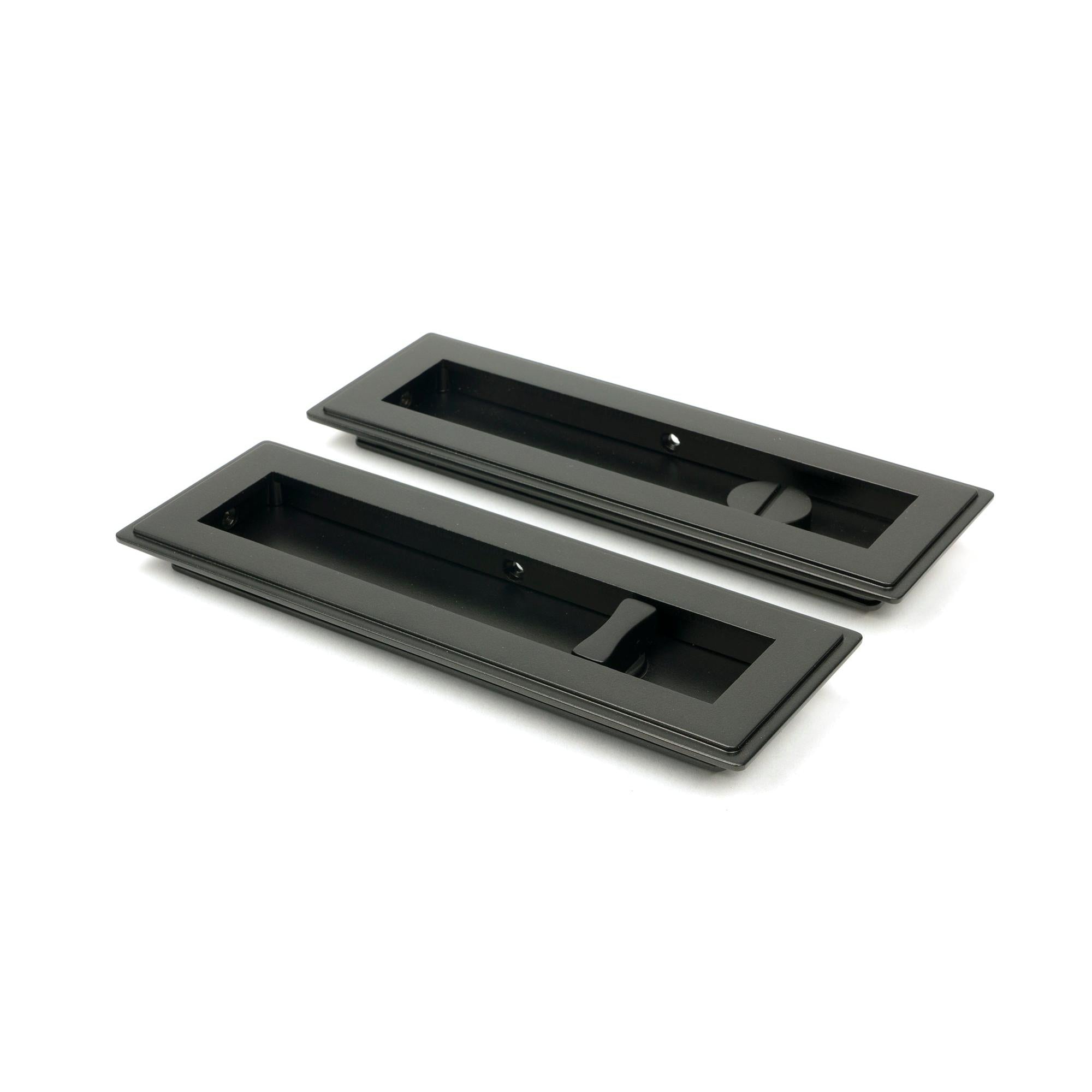 Aged Bronze 175mm Art Deco Rectangular Pull - Privacy Set | From The Anvil - Cabinet Pulls - From The Anvil - Yester Home