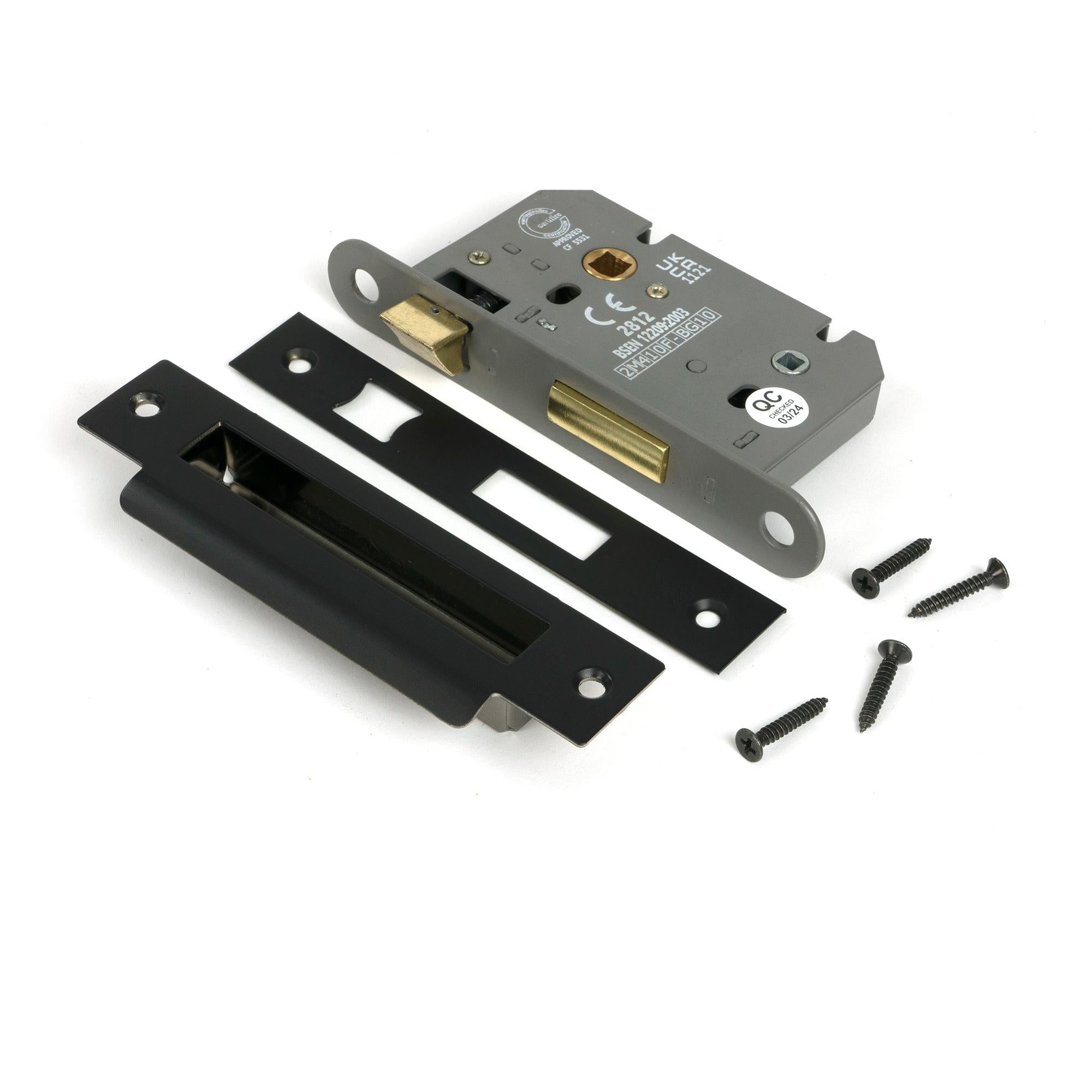 Aged Bronze 2½" Heavy Duty Bathroom Mortice Lock - Bathroom Locks - From The Anvil - Yester Home