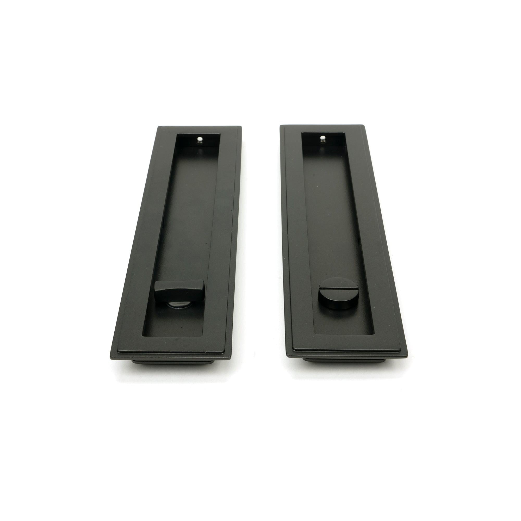 Aged Bronze 250mm Art Deco Rectangular Pull - Privacy Set | From The Anvil - Cabinet Pulls - From The Anvil - Yester Home