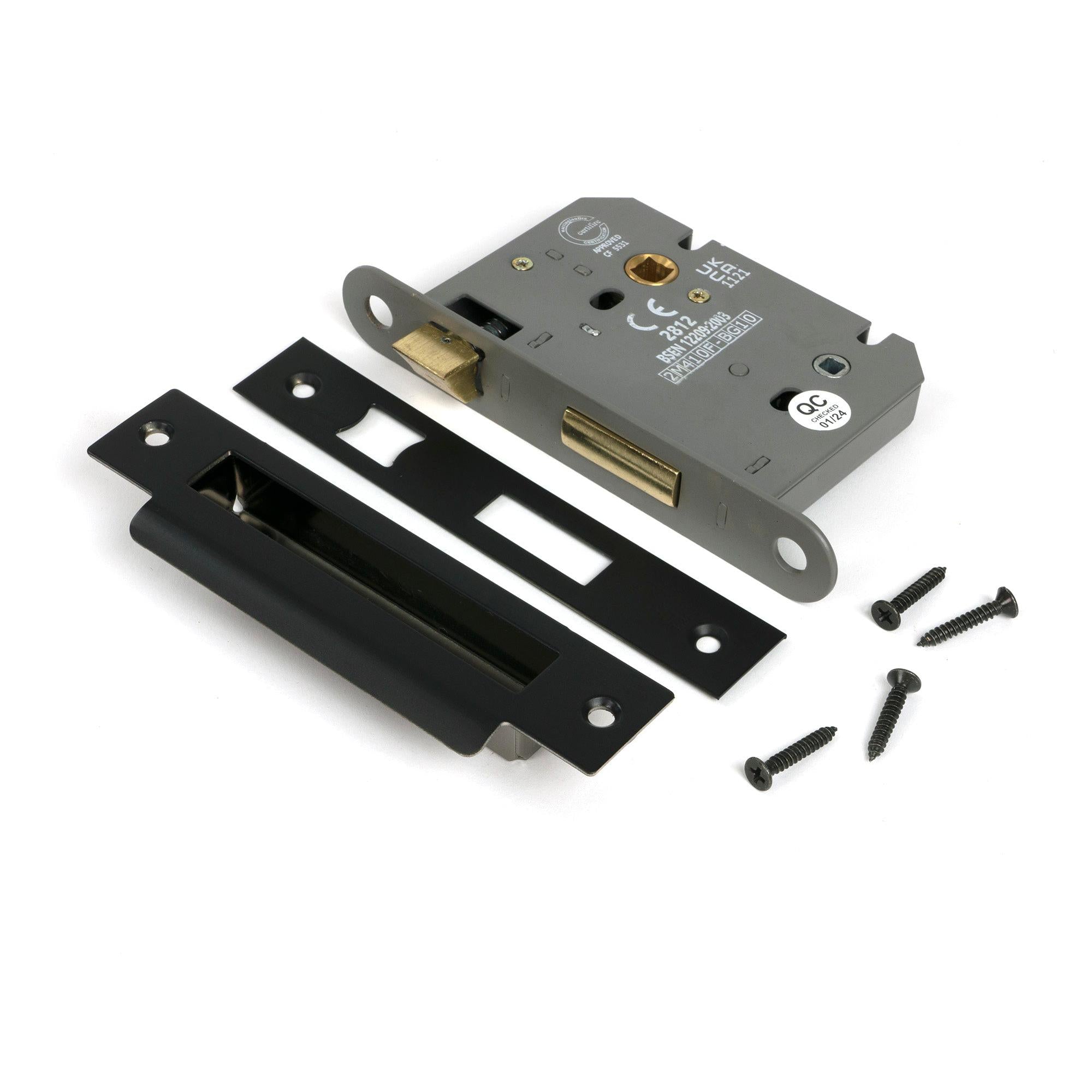 Aged Bronze 3" Heavy Duty Bathroom Mortice Lock - Bathroom Locks - From The Anvil - Yester Home