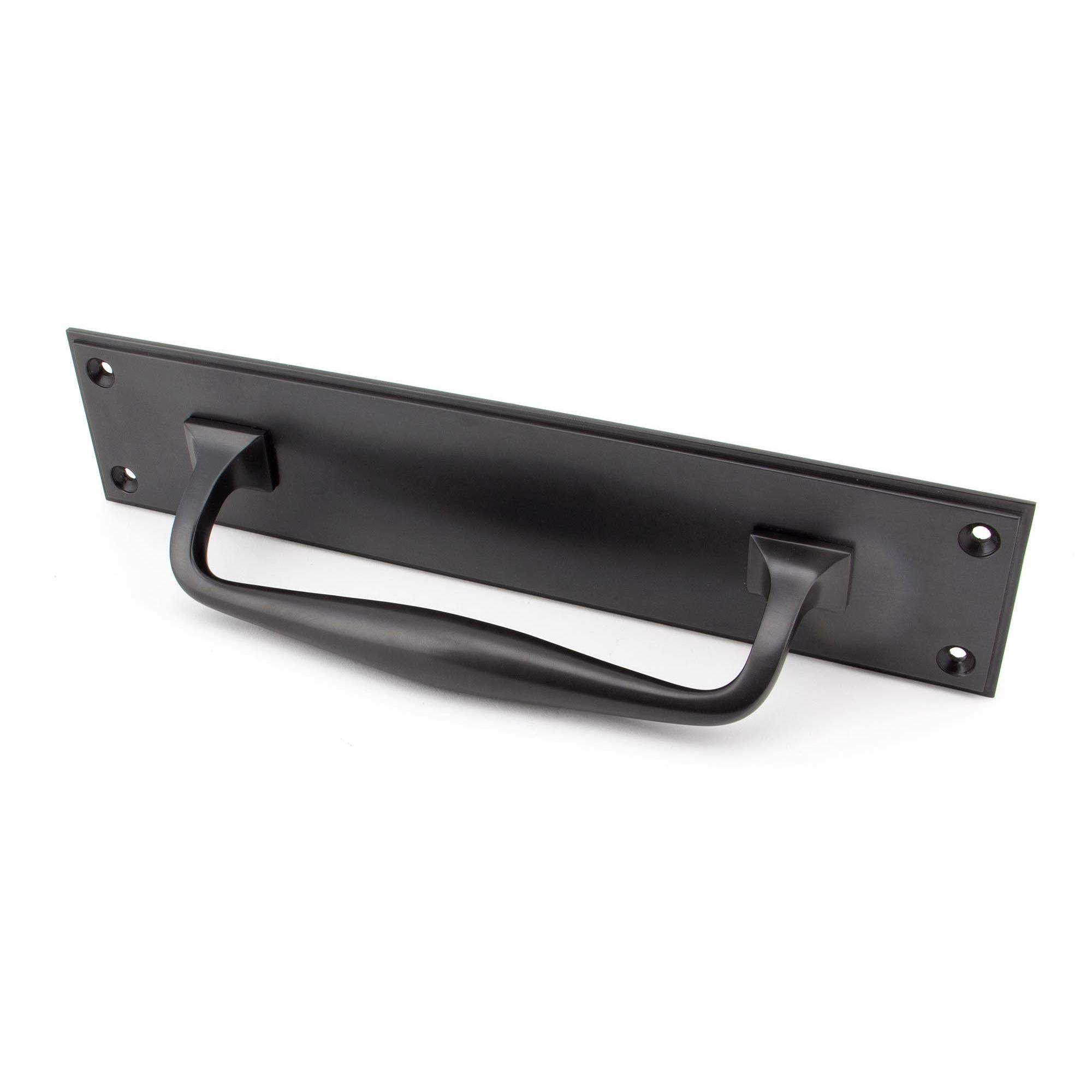 Aged Bronze 300mm Art Deco Pull Handle on Backplate | From The Anvil - On Backplate - From The Anvil - Yester Home