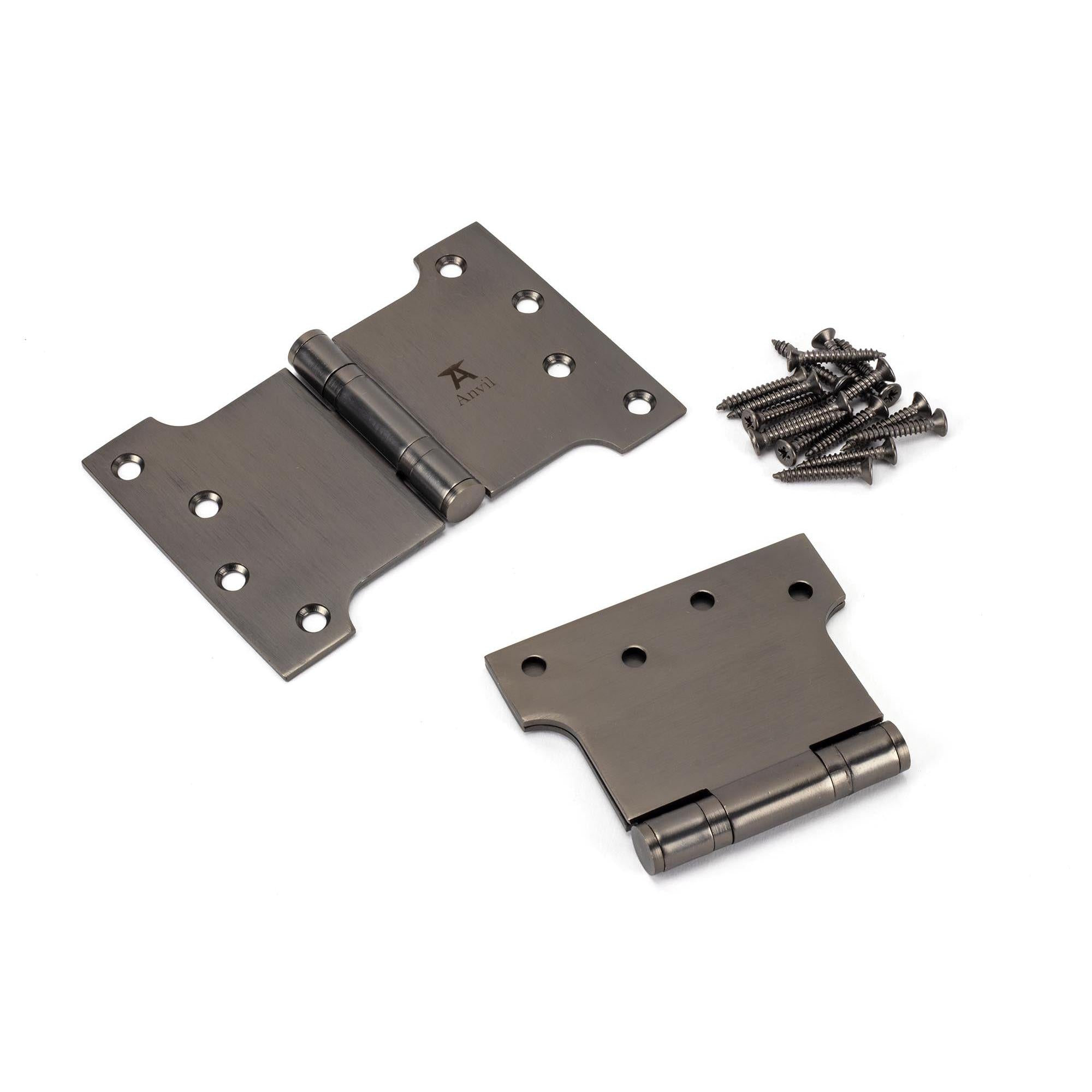 Aged Bronze 4" x 4" x 6" Parliament Hinge (pair) ss | From The Anvil - Parliament Hinges - From The Anvil - Yester Home