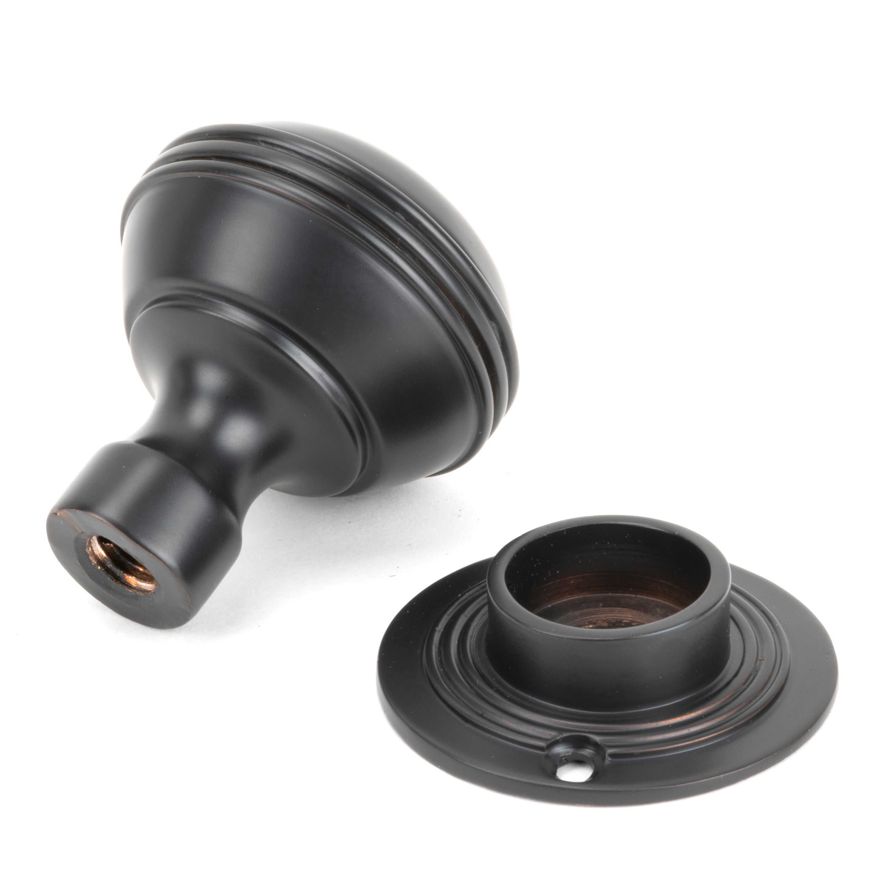 Aged Bronze 50mm Prestbury Mortice/Rim Knob Set | From The Anvil-Mortice Knobs-Yester Home