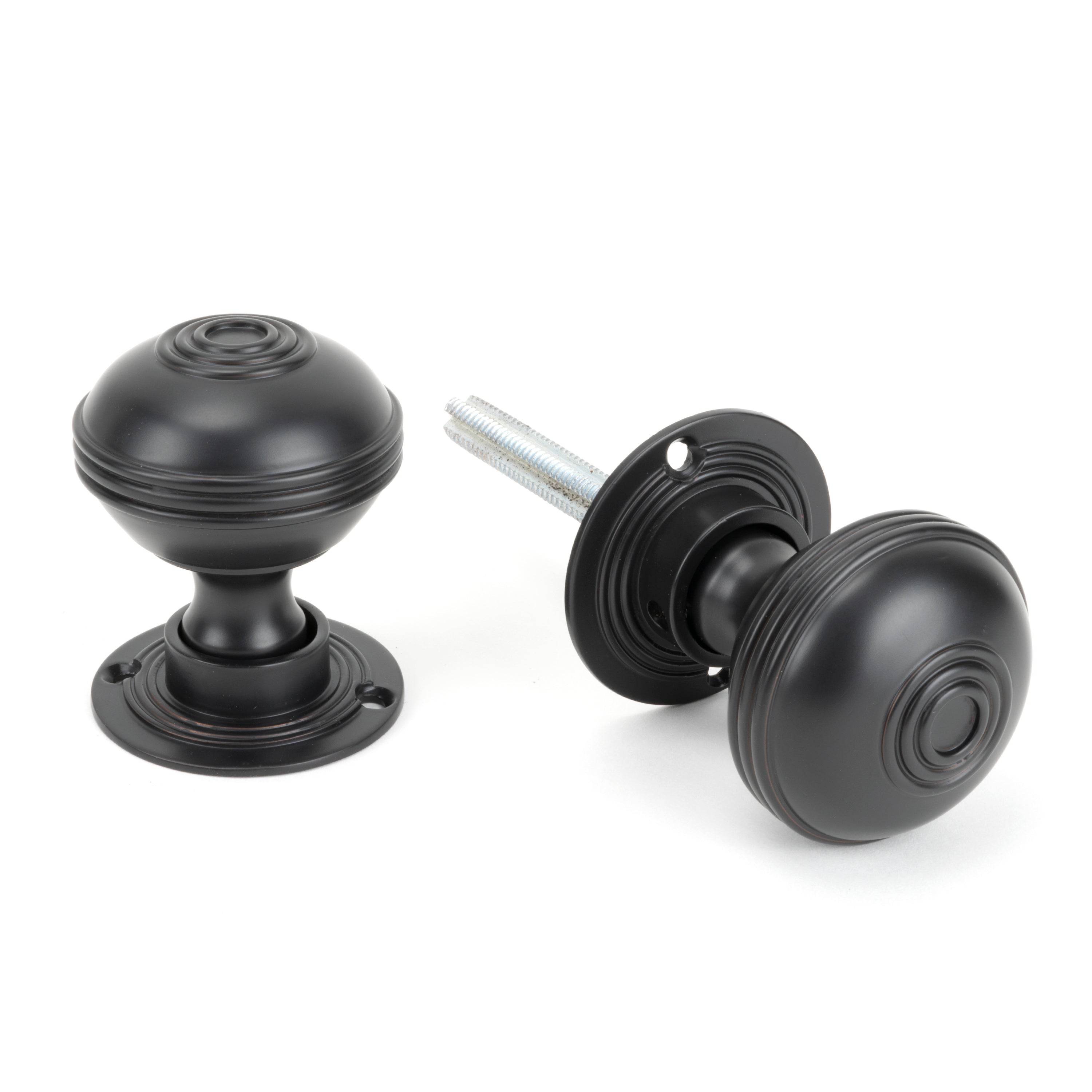 Aged Bronze 50mm Prestbury Mortice/Rim Knob Set | From The Anvil-Mortice Knobs-Yester Home