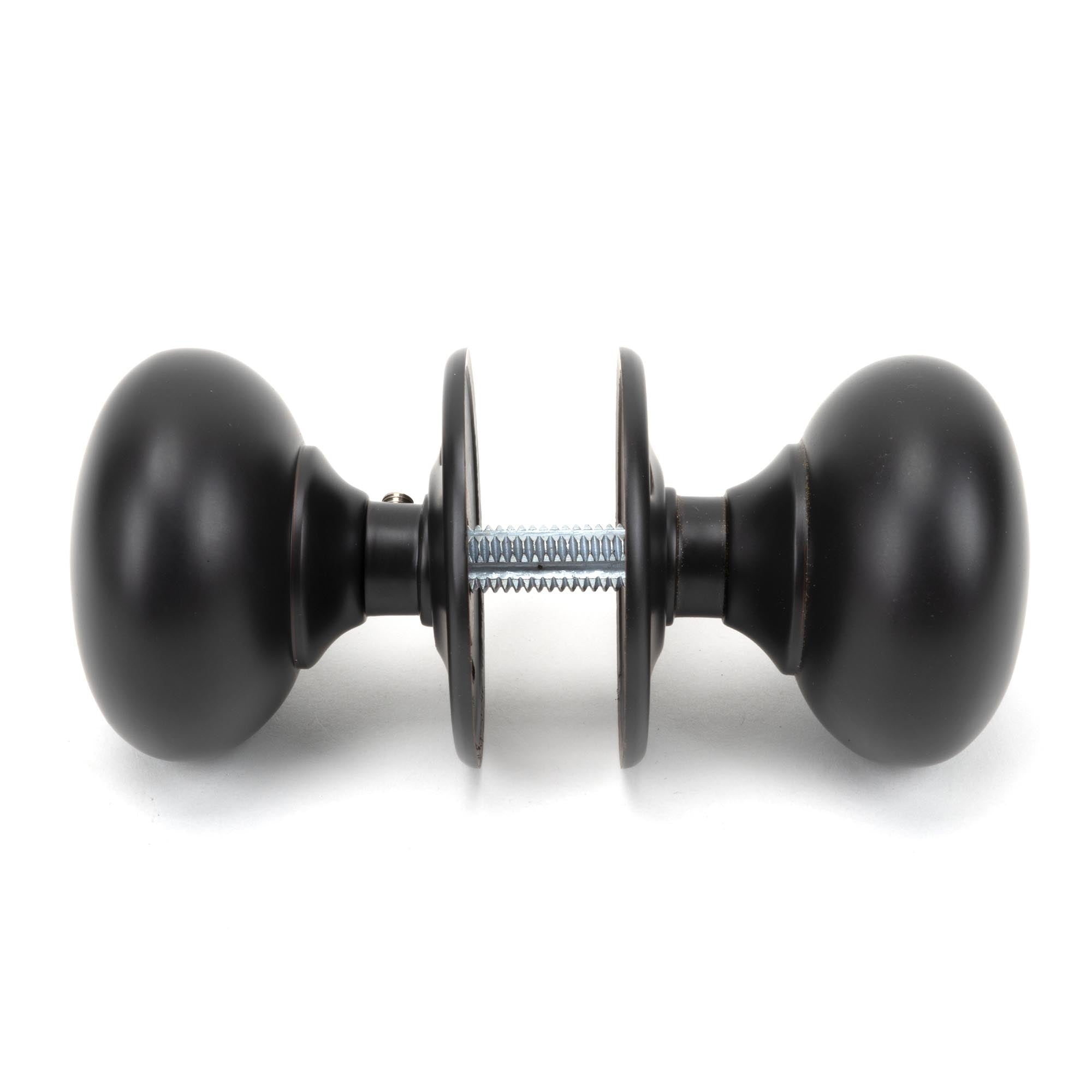 Aged Bronze 57mm Mushroom Mortice/Rim Knob Set | From The Anvil - Mortice Knobs - From The Anvil - Yester Home