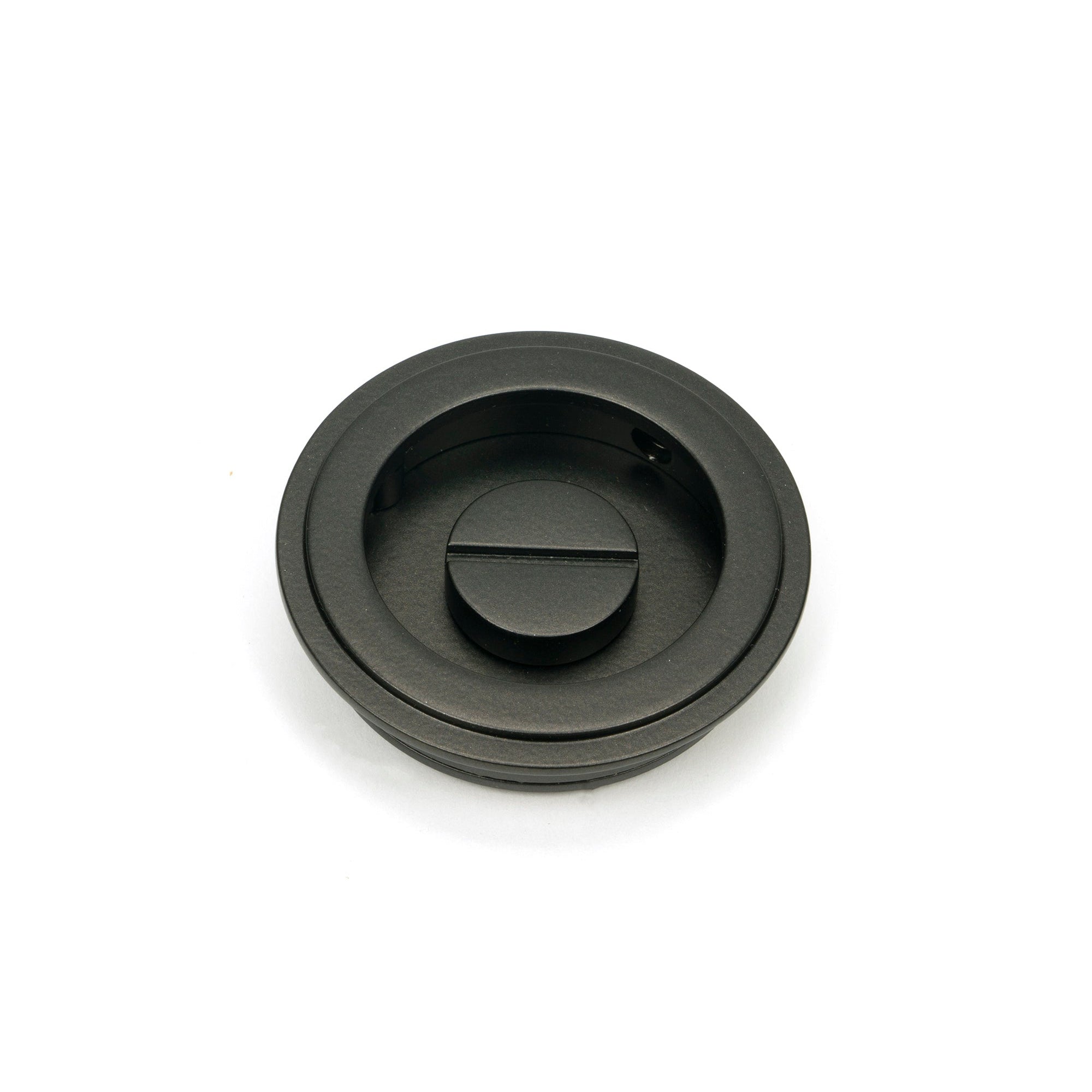 Aged Bronze 60mm Art Deco Round Pull - Privacy Set | From The Anvil-Cabinet Pulls-Yester Home