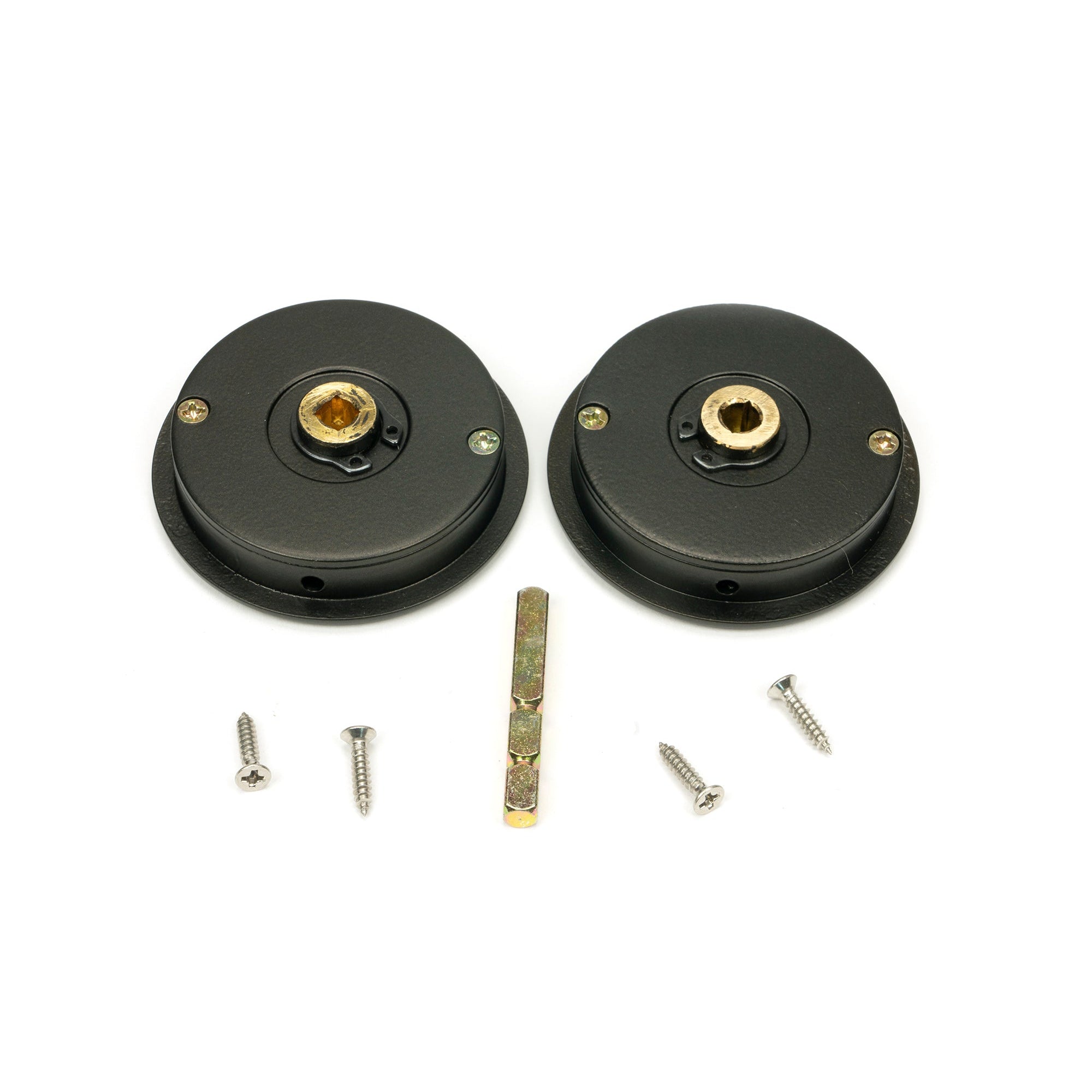 Aged Bronze 60mm Art Deco Round Pull - Privacy Set | From The Anvil-Cabinet Pulls-Yester Home