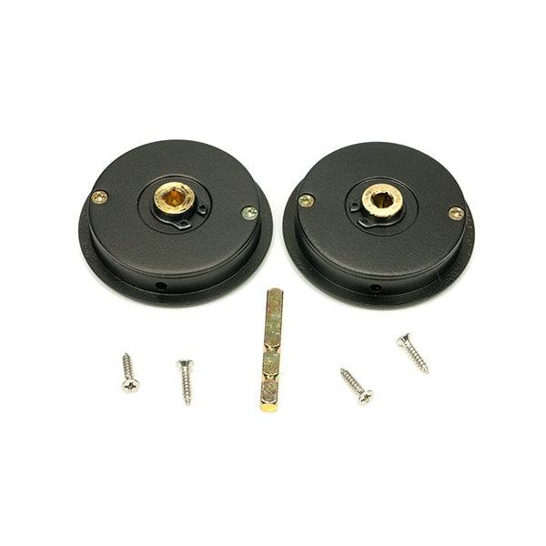 Aged Bronze 60mm Art Deco Round Pull - Privacy Set | From The Anvil-Cabinet Pulls-Yester Home