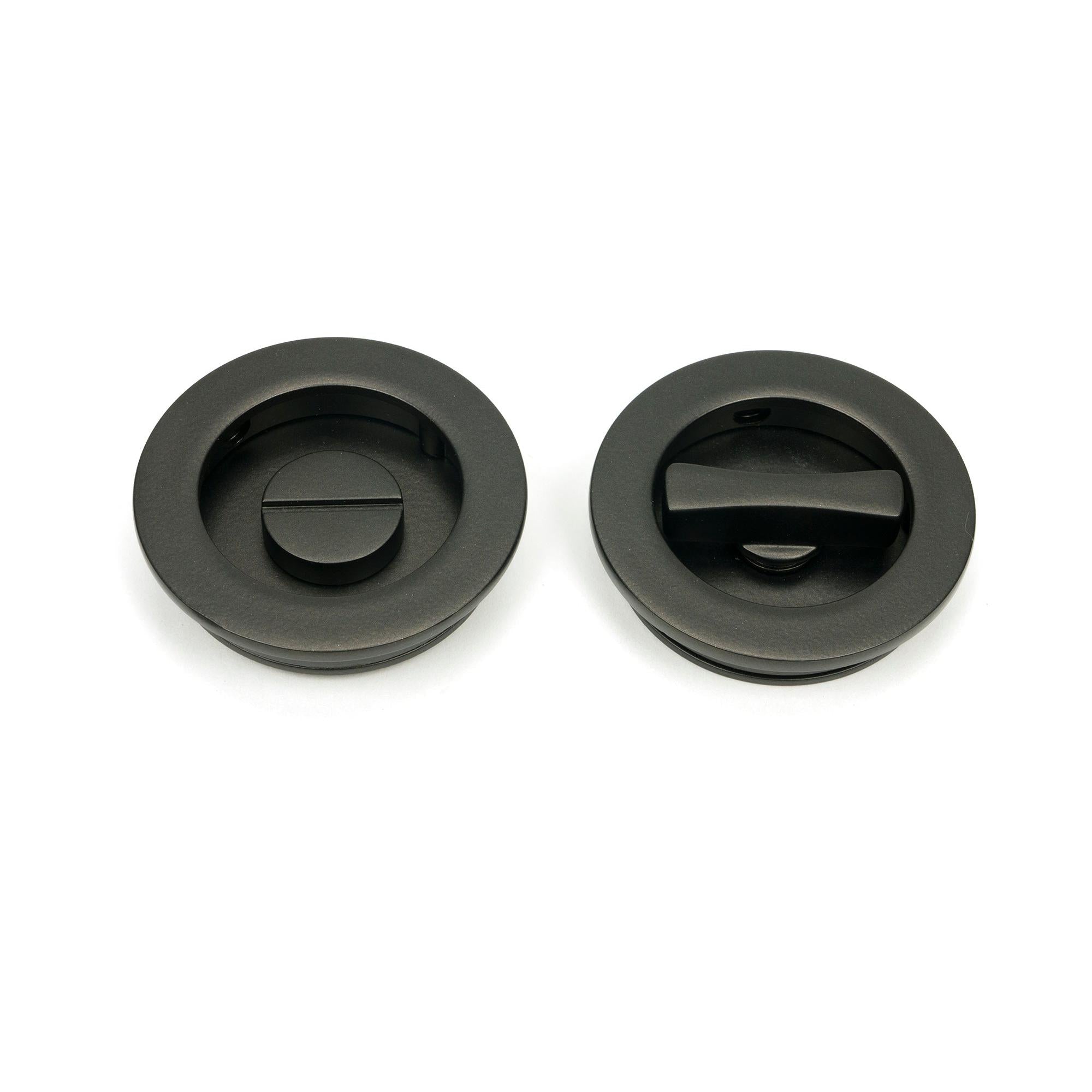 Aged Bronze 60mm Plain Round Pull - Privacy Set | From The Anvil - Cabinet Pulls - From The Anvil - Yester Home