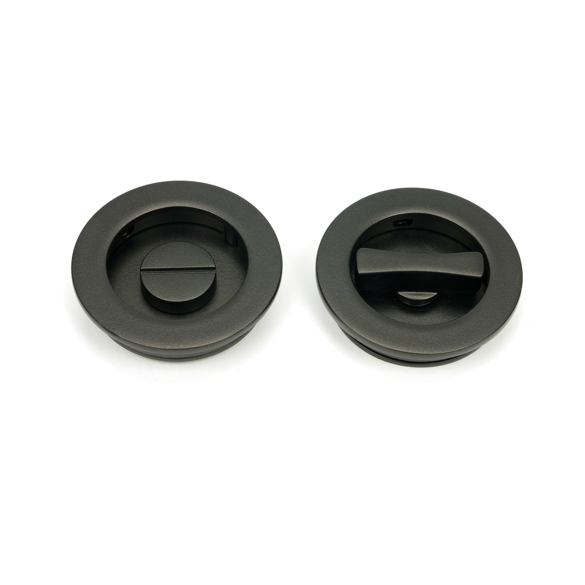 Aged Bronze 60mm Plain Round Pull - Privacy Set | From The Anvil-Cabinet Pulls-Yester Home