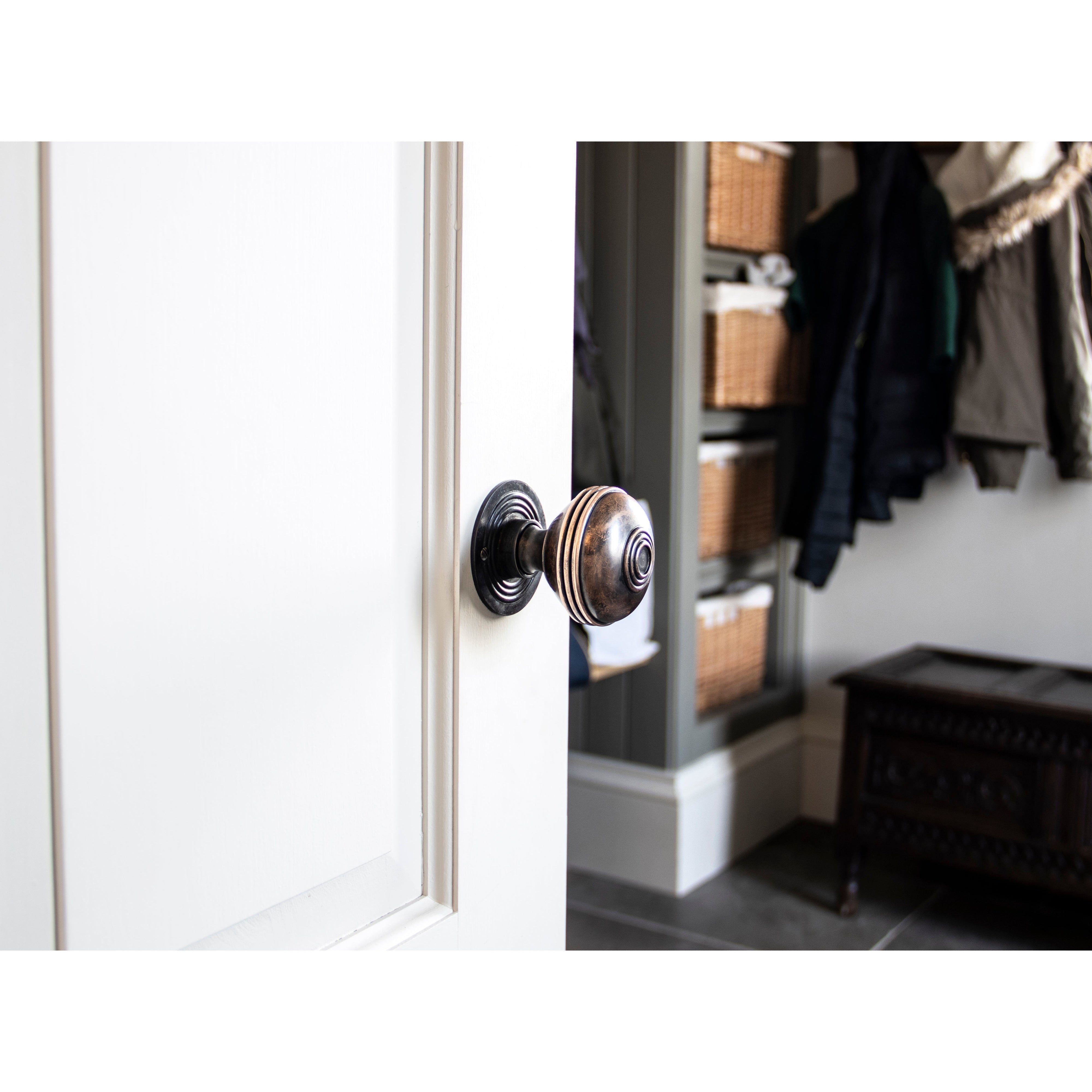 Aged Bronze 63mm Prestbury Mortice/Rim Knob Set | From The Anvil-Mortice Knobs-Yester Home