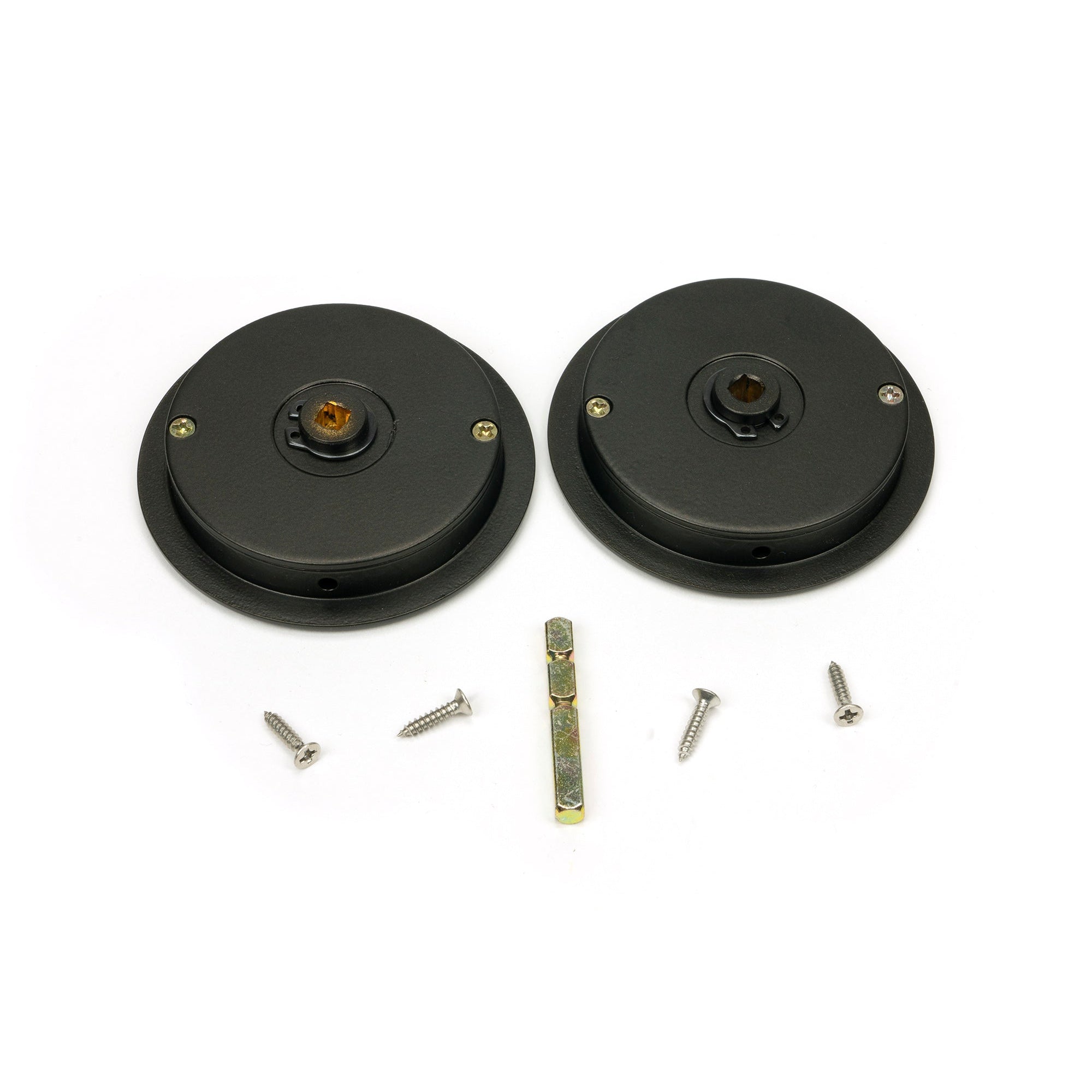 Aged Bronze 75mm Art Deco Round Pull - Privacy Set | From The Anvil-Cabinet Pulls-Yester Home