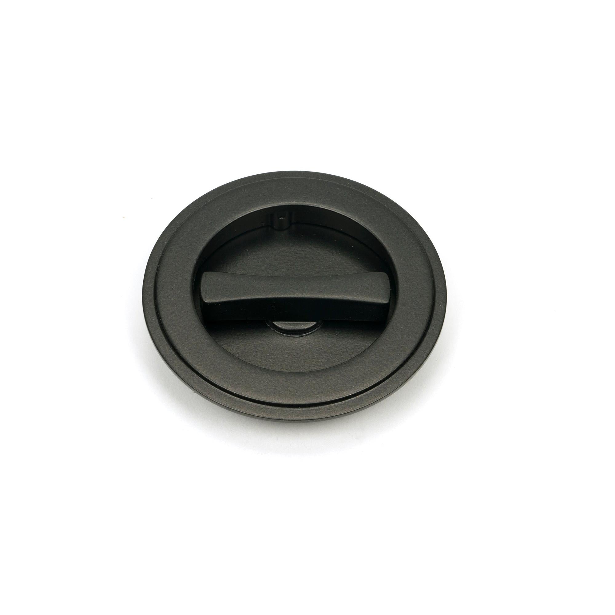 Aged Bronze 75mm Art Deco Round Pull - Privacy Set | From The Anvil - Cabinet Pulls - From The Anvil - Yester Home