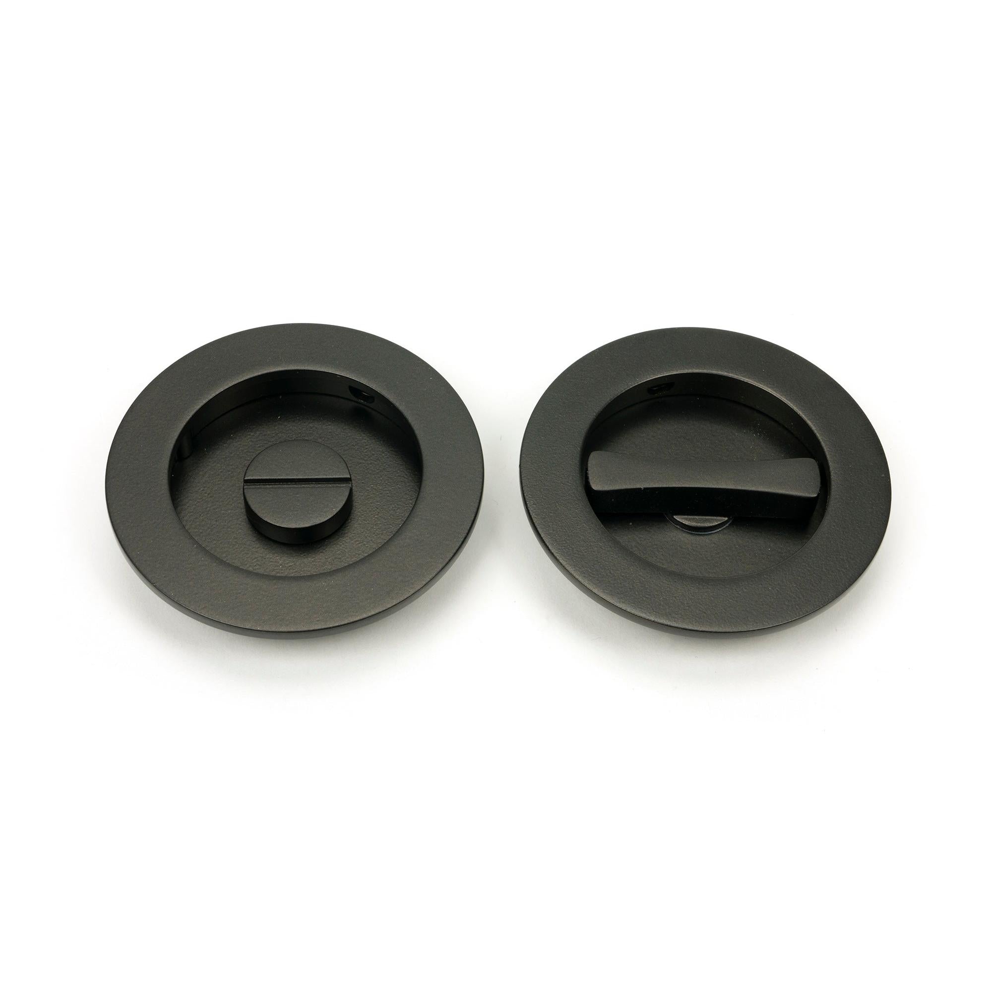 Aged Bronze 75mm Plain Round Pull - Privacy Set | From The Anvil - Cabinet Pulls - From The Anvil - Yester Home