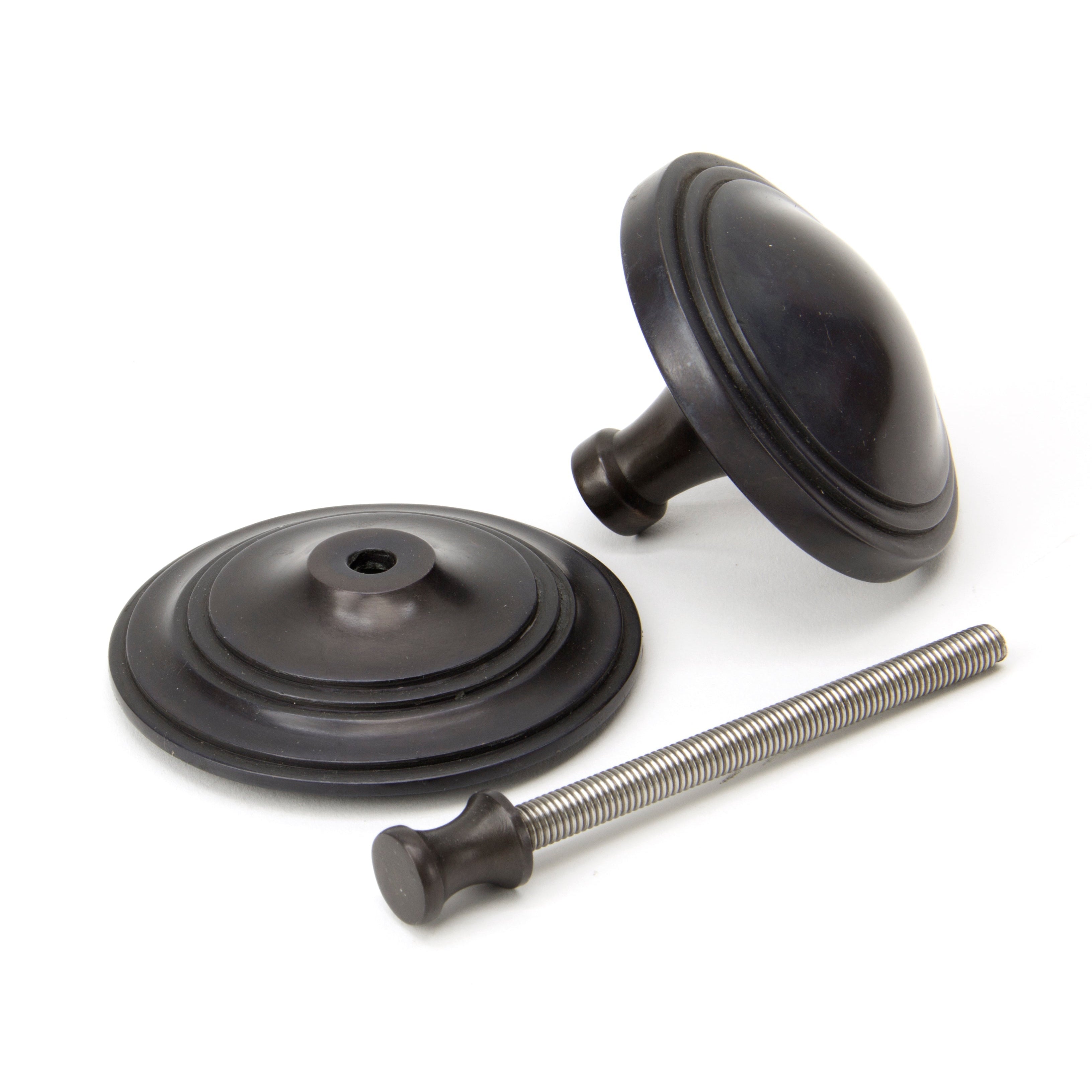 Aged Bronze Art Deco Centre Door Knob | From The Anvil-Centre Door Knobs-Yester Home