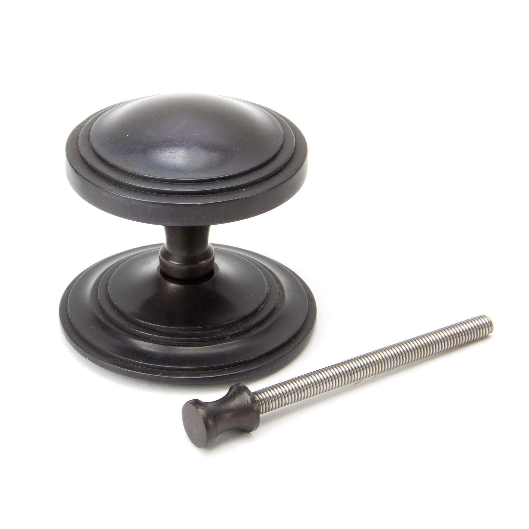 Aged Bronze Art Deco Centre Door Knob | From The Anvil - Centre Door Knobs - From The Anvil - Yester Home