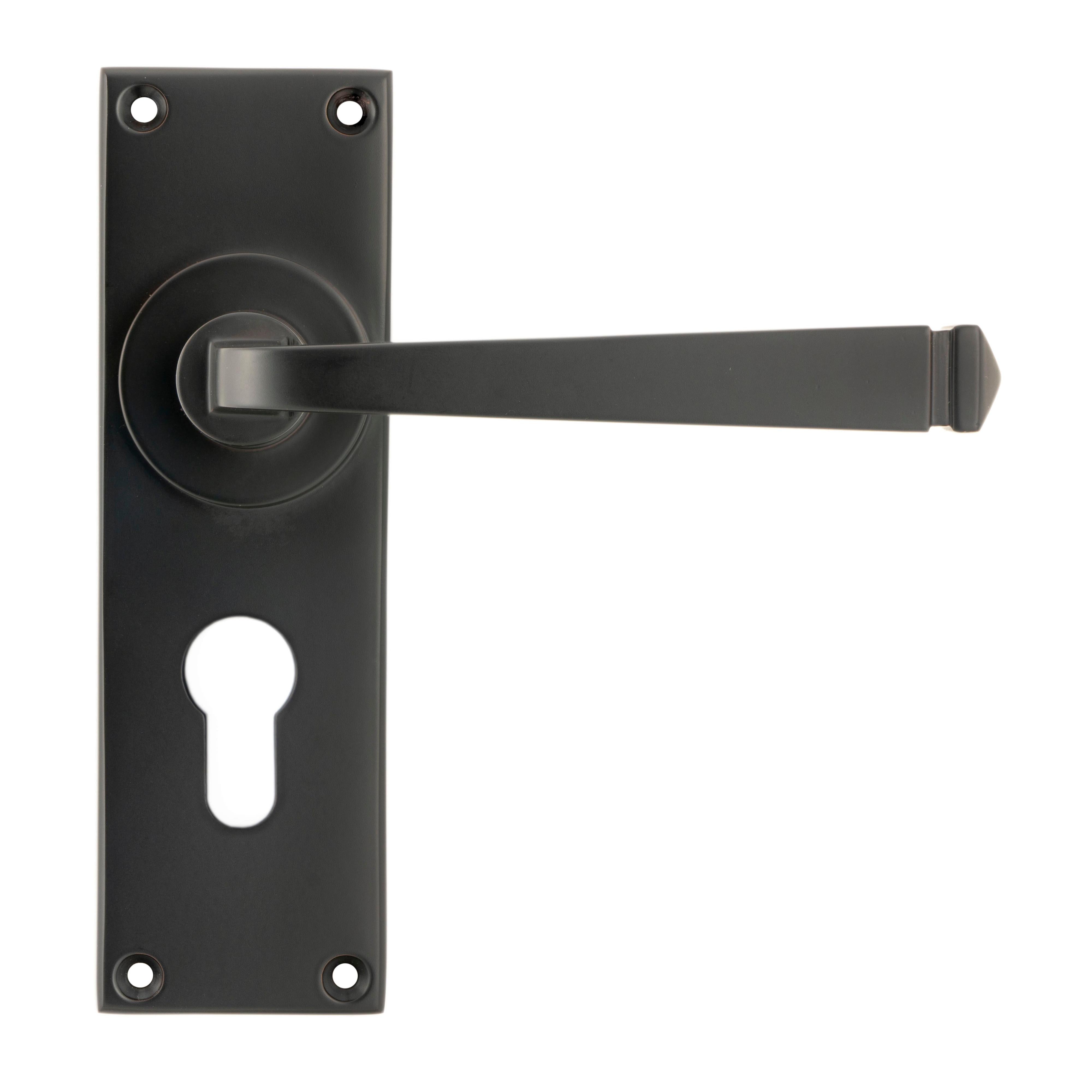 Aged Bronze Avon Lever Euro Lock Set | From The Anvil - Lever Euro - From The Anvil - Yester Home