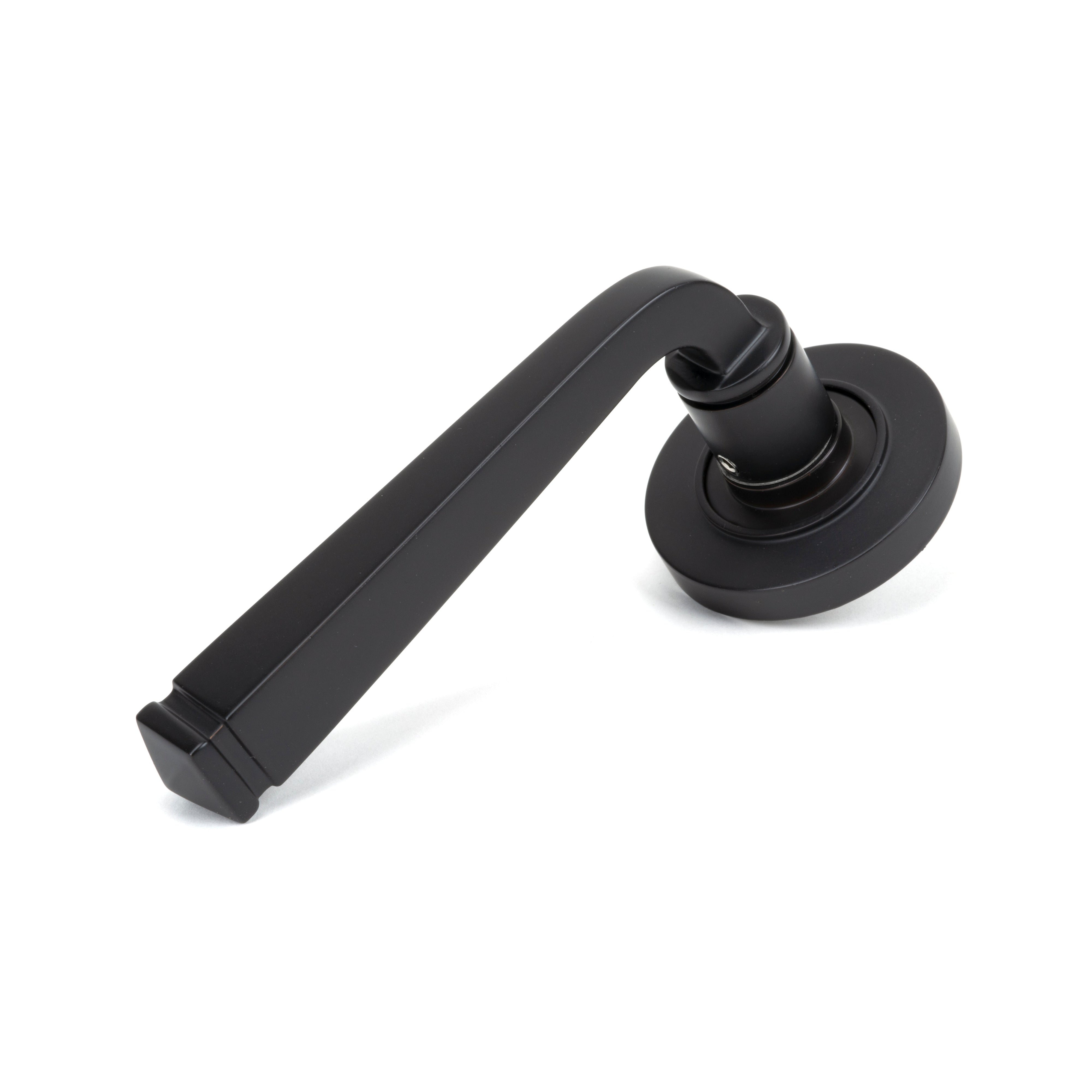Aged Bronze Avon Round Lever on Rose Set (Plain) | From The Anvil-Concealed-Yester Home