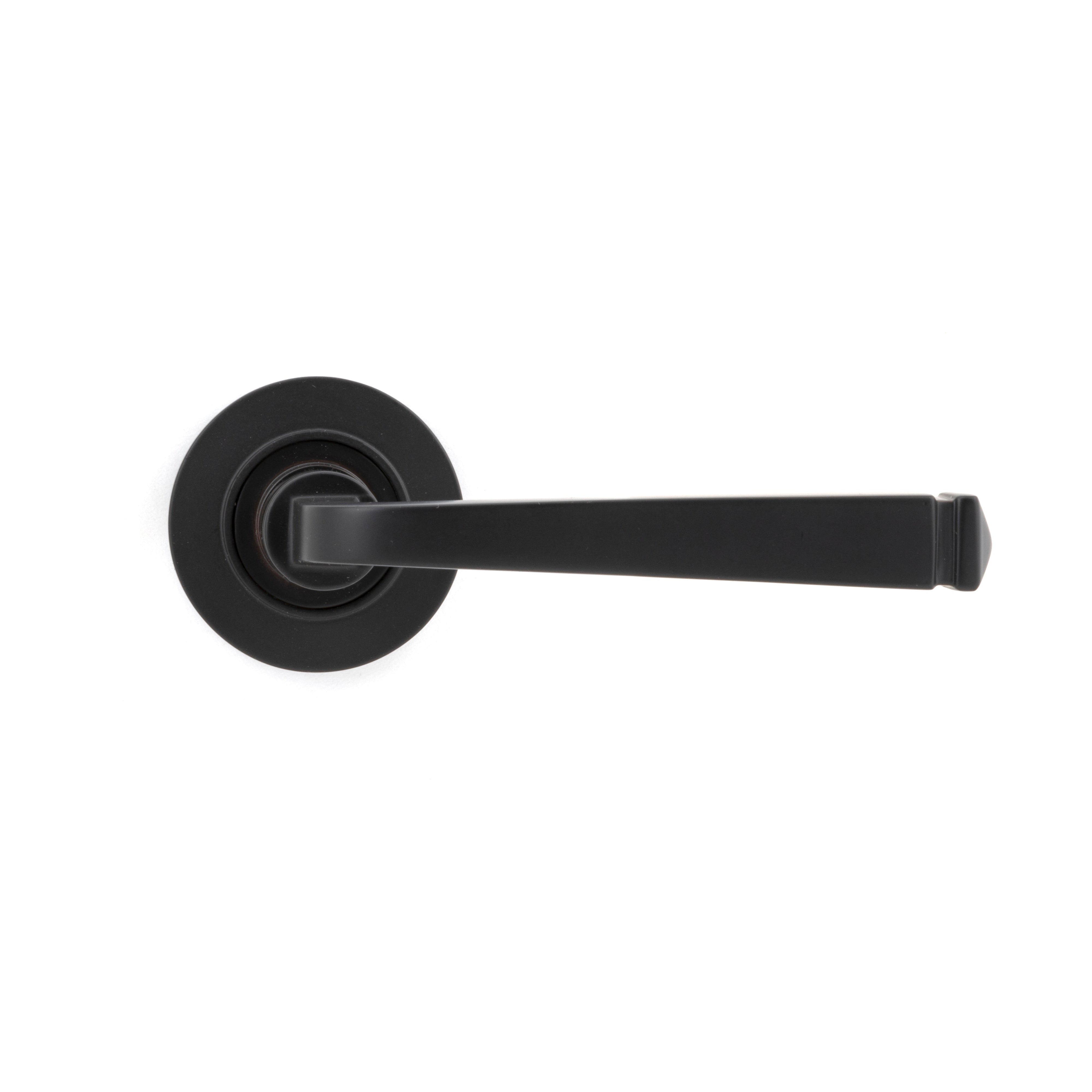 Aged Bronze Avon Round Lever on Rose Set (Plain) - Unsprung | From The Anvil-Concealed-Yester Home