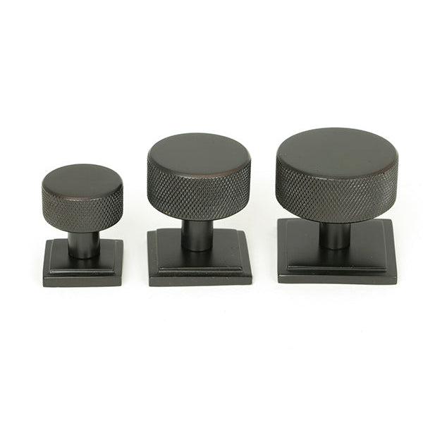 Aged Bronze Brompton Cabinet Knob - 25mm (Square) | From The Anvil-Cabinet Knobs-Yester Home
