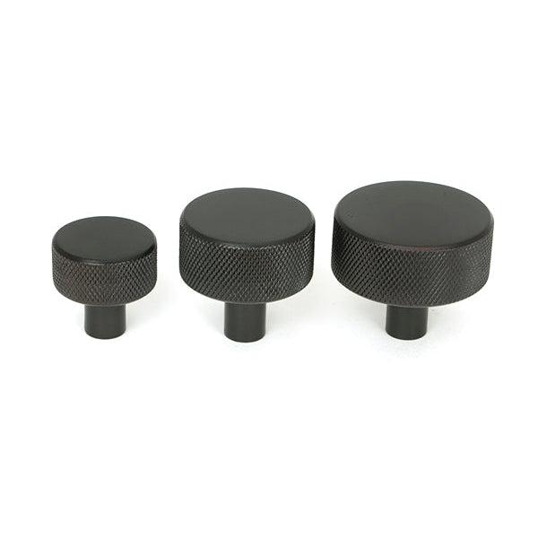 Aged Bronze Brompton Cabinet Knob - 38mm (No rose) | From The Anvil-Cabinet Knobs-Yester Home