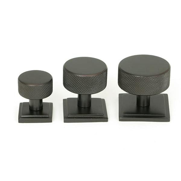 Aged Bronze Brompton Cabinet Knob - 38mm (Square) | From The Anvil-Cabinet Knobs-Yester Home