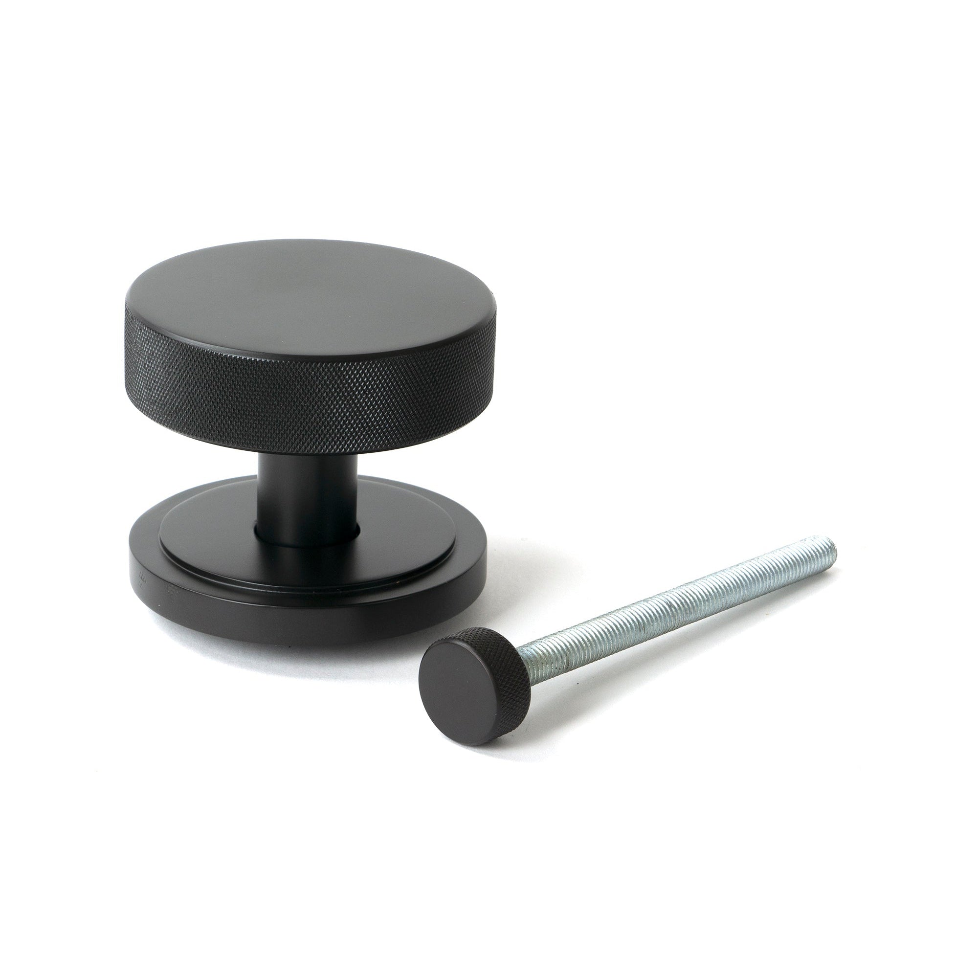 Aged Bronze Brompton Centre Door Knob (Art Deco) | From The Anvil-Centre Door Knobs-Yester Home