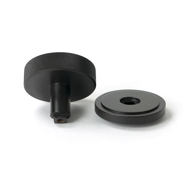 Aged Bronze Brompton Centre Door Knob (Art Deco) | From The Anvil-Centre Door Knobs-Yester Home