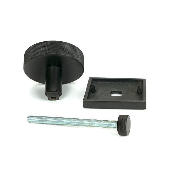 Aged Bronze Brompton Centre Door Knob (Square) | From The Anvil-Centre Door Knobs-Yester Home