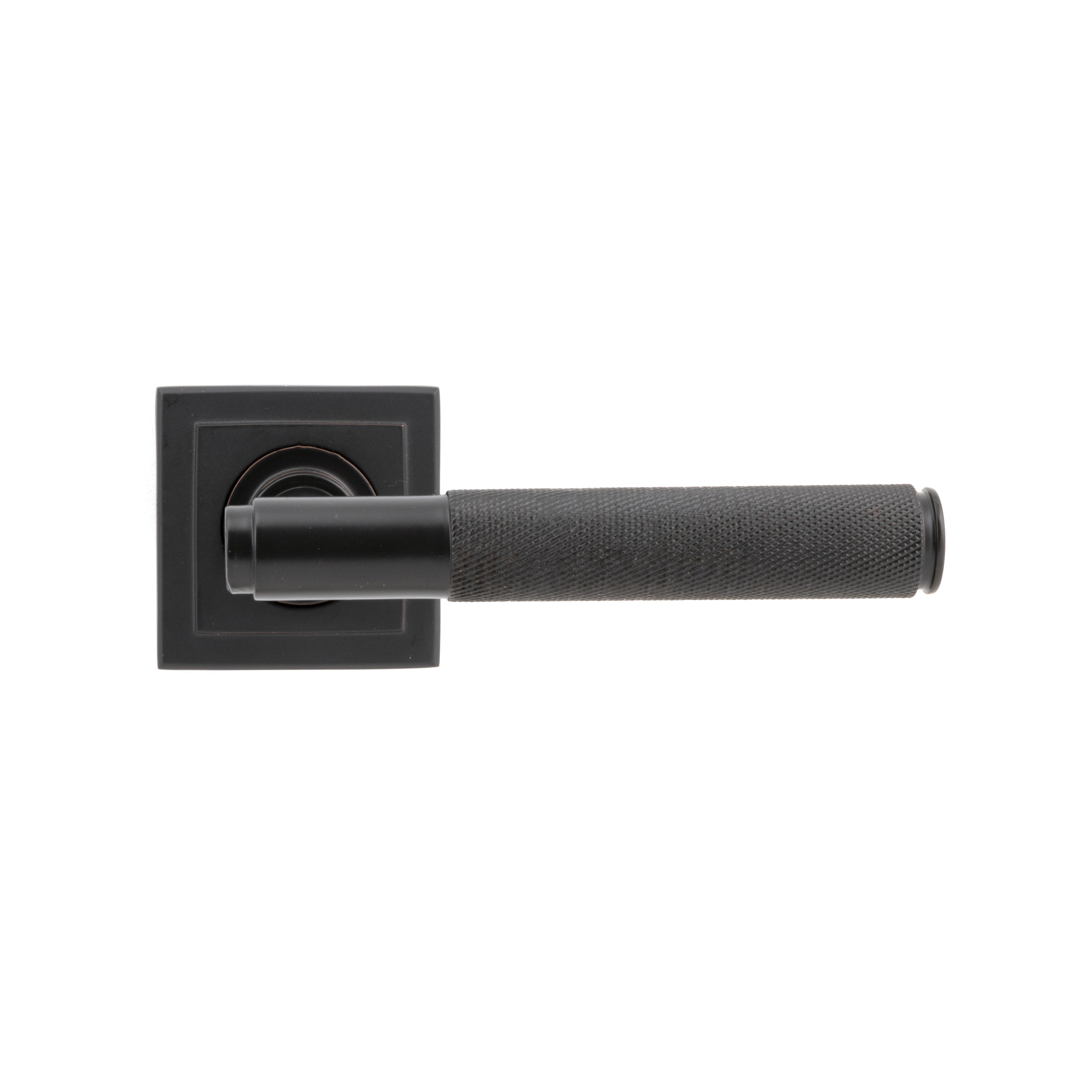 Aged Bronze Brompton Lever on Rose Set (Square) - Unsprung | From The Anvil-Concealed-Yester Home