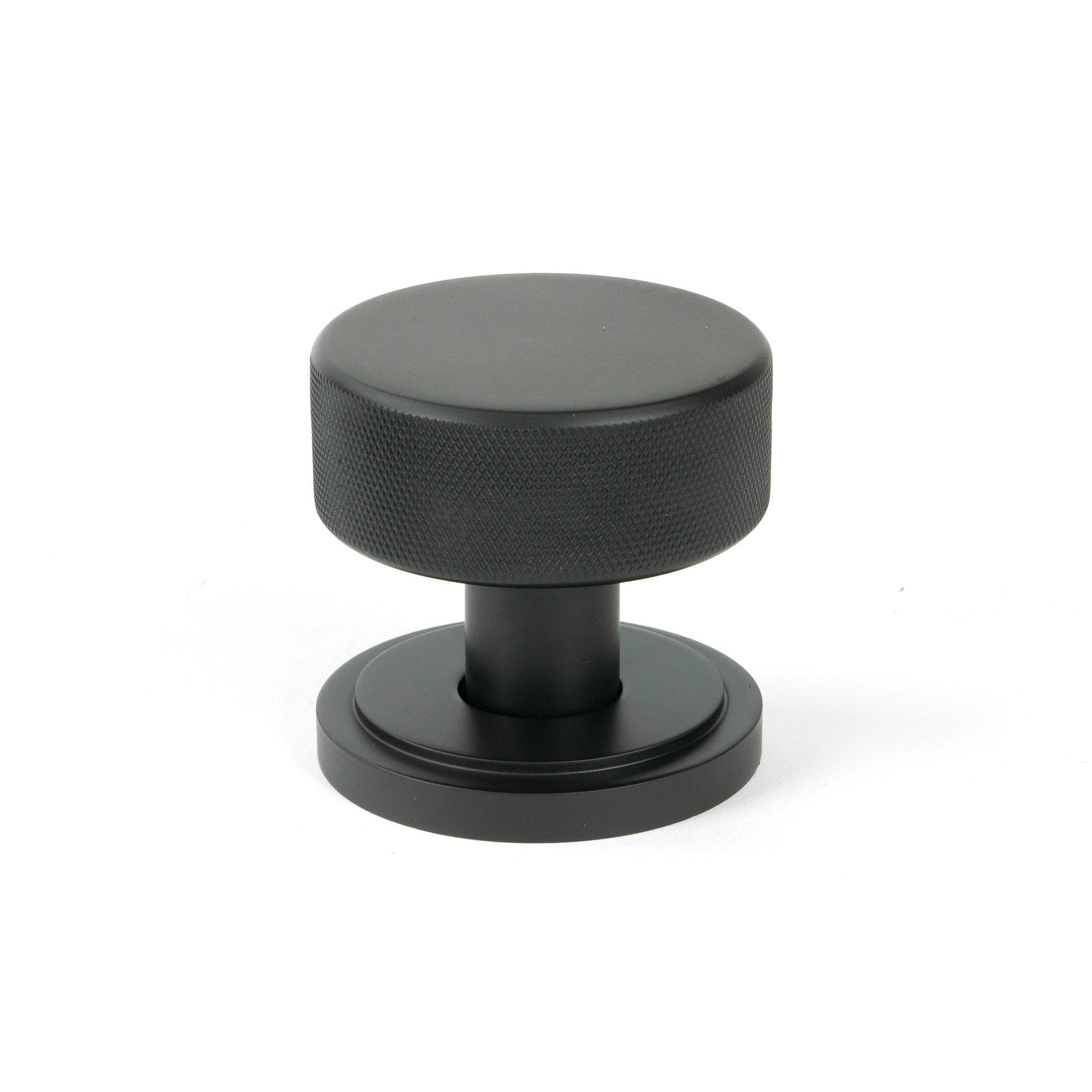 Aged Bronze Brompton Mortice/Rim Knob Set (Art Deco) | From The Anvil-Mortice Knobs-Yester Home