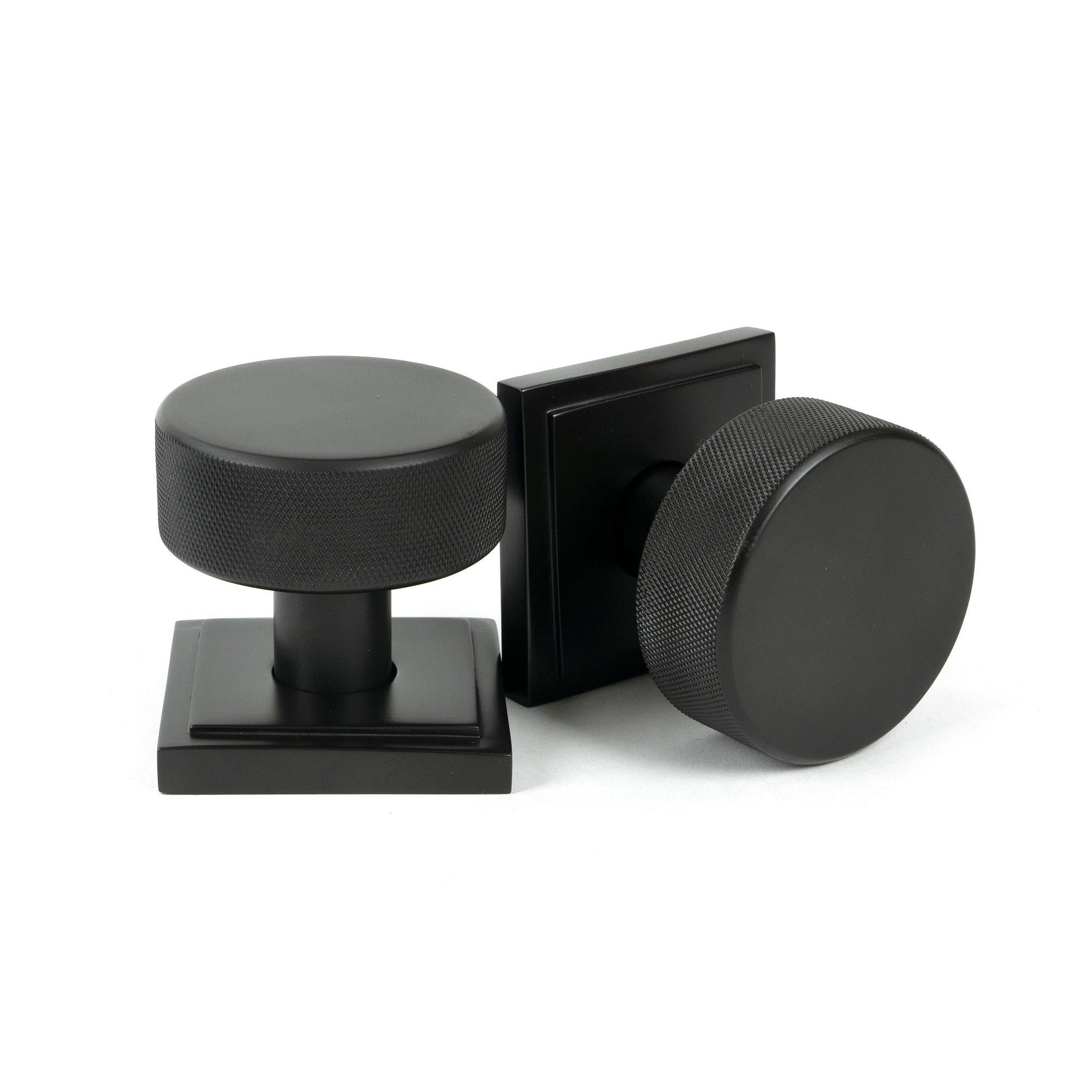 Aged Bronze Brompton Mortice/Rim Knob Set (Square) | From The Anvil - Mortice Knobs - From The Anvil - Yester Home