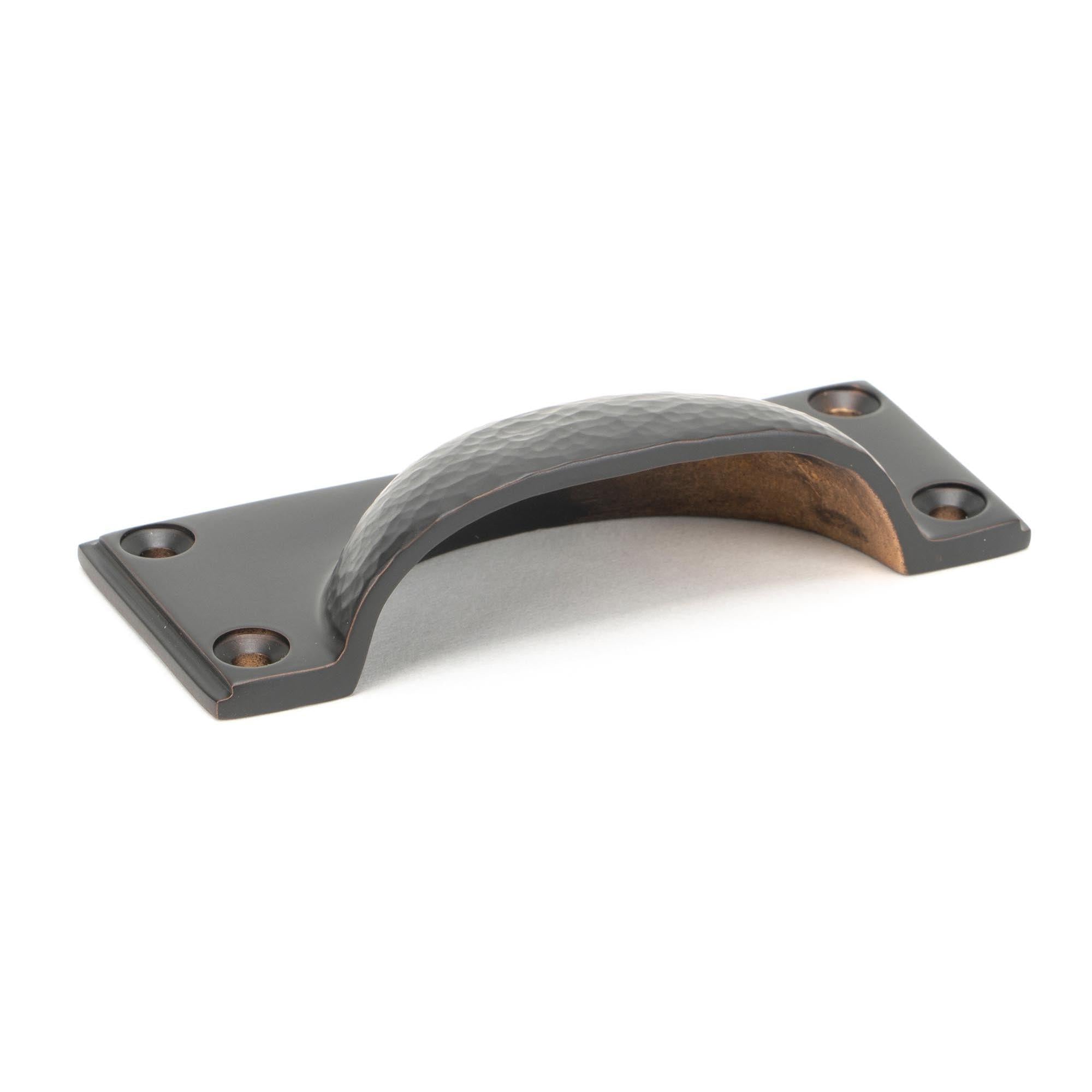 Aged Bronze Hammered Art Deco Drawer Pull | From The Anvil - Drawer Pulls - From The Anvil - Yester Home