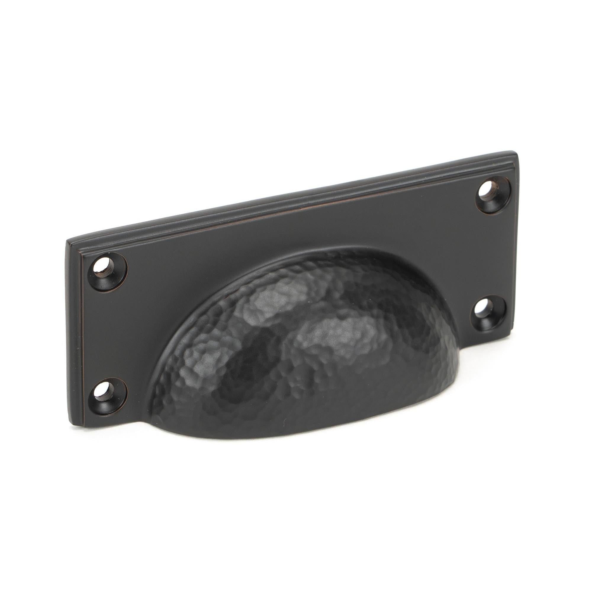 Aged Bronze Hammered Art Deco Drawer Pull | From The Anvil - Drawer Pulls - From The Anvil - Yester Home